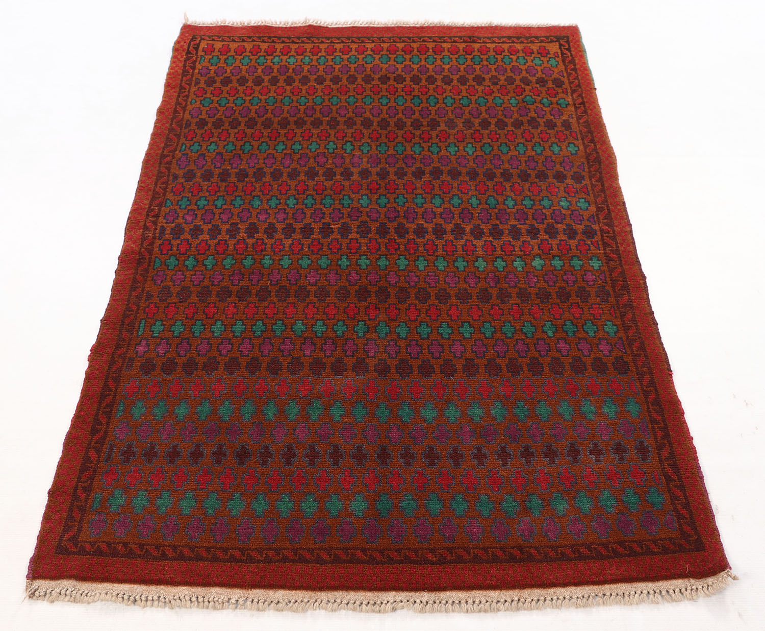 3' X 5'  Gold Handmade Kohistani Baluchi Afghan Rug Rectangular