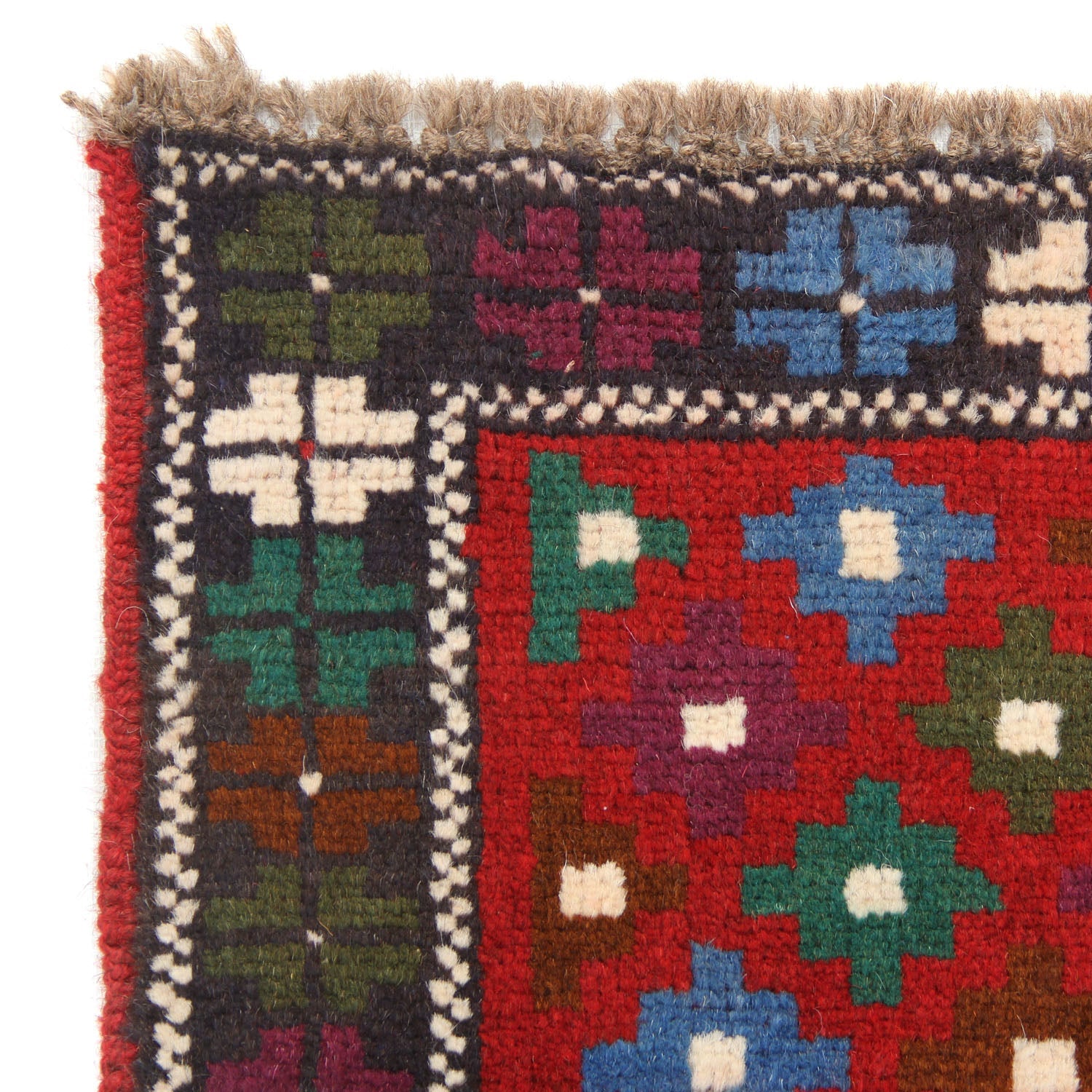 3' X 5'  Red Handmade Kohistani Baluchi Afghan Rug Rectangular