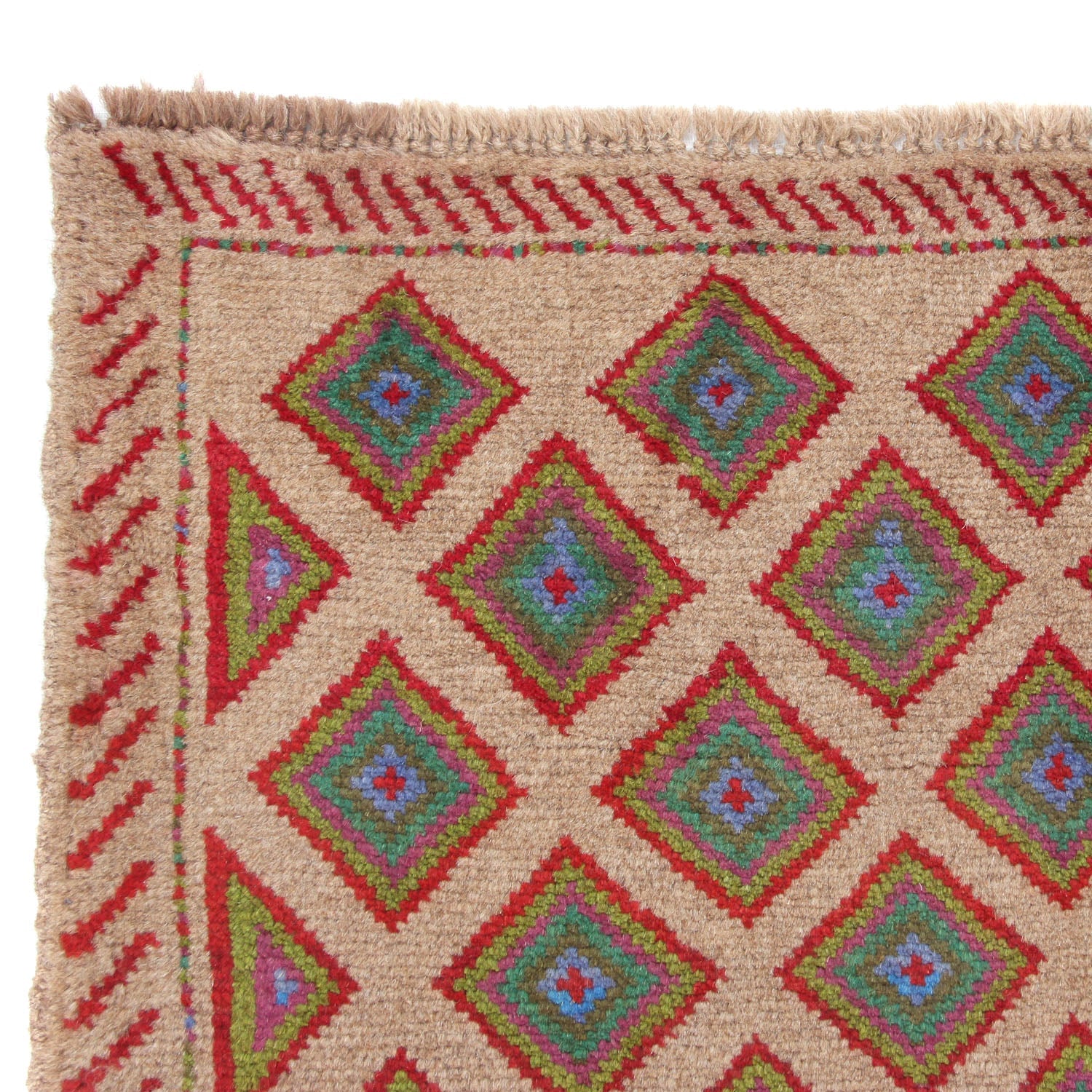 3' x 5'  L.brown Handmade Kohistani Baluchi Afghan Rug Rectangular