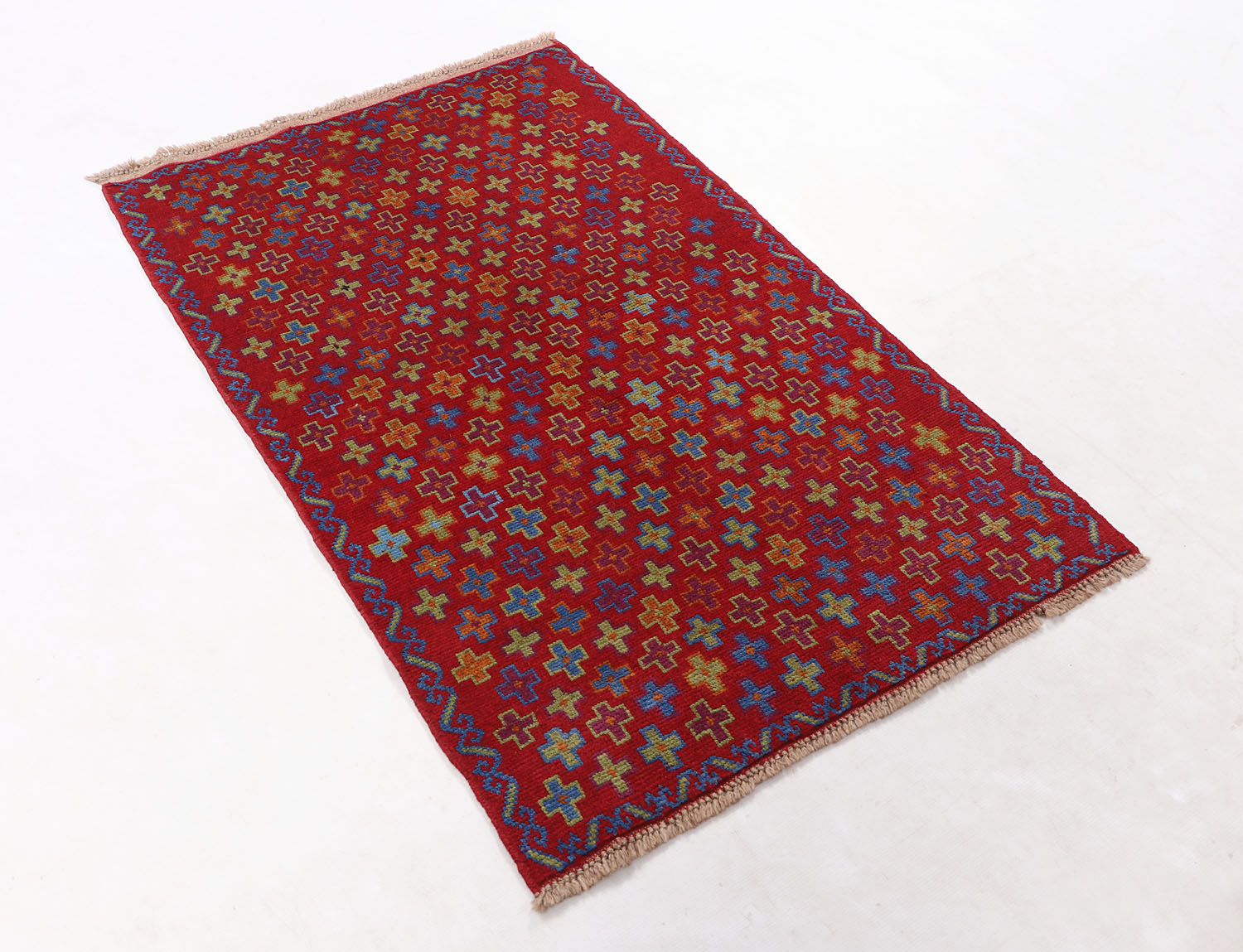 3' x 5'  Red Handmade Kohistani Baluchi Afghan Rug Rectangular