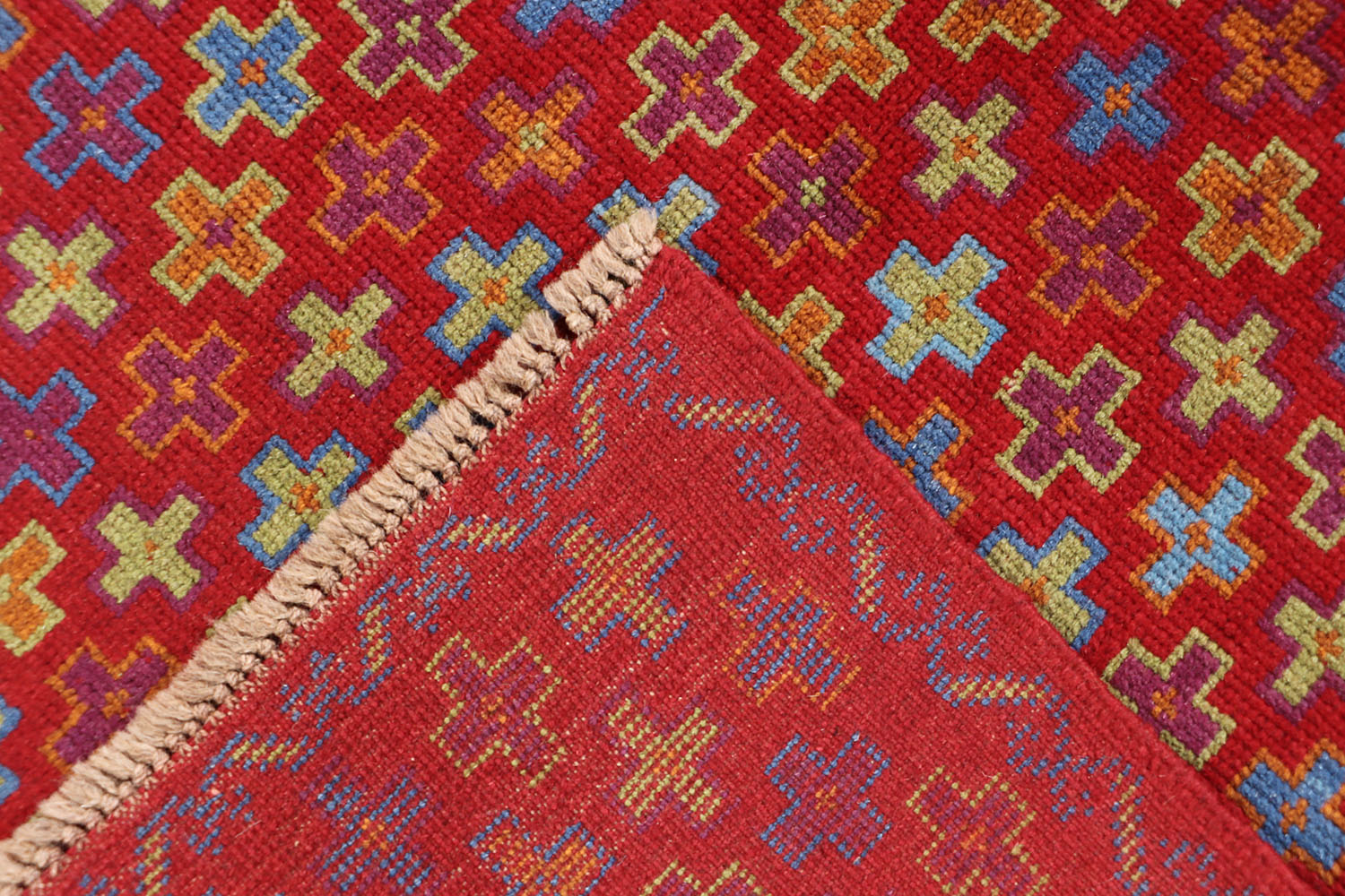 3' x 5'  Red Handmade Kohistani Baluchi Afghan Rug Rectangular