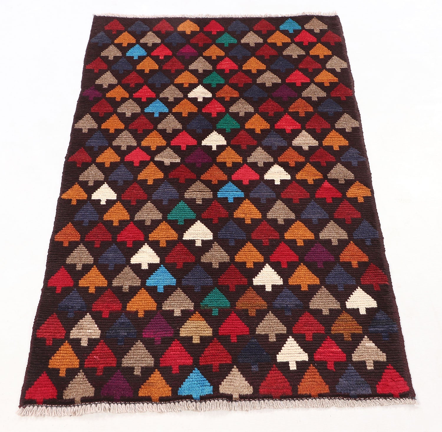 3' x 5'  Brown Handmade Kohistani Baluchi Afghan Rug Rectangular