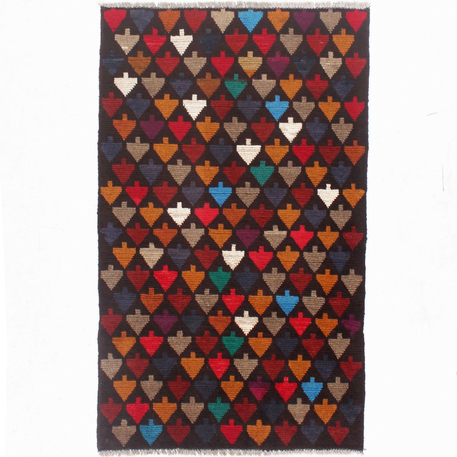 3' x 5'  Brown Handmade Kohistani Baluchi Afghan Rug Rectangular
