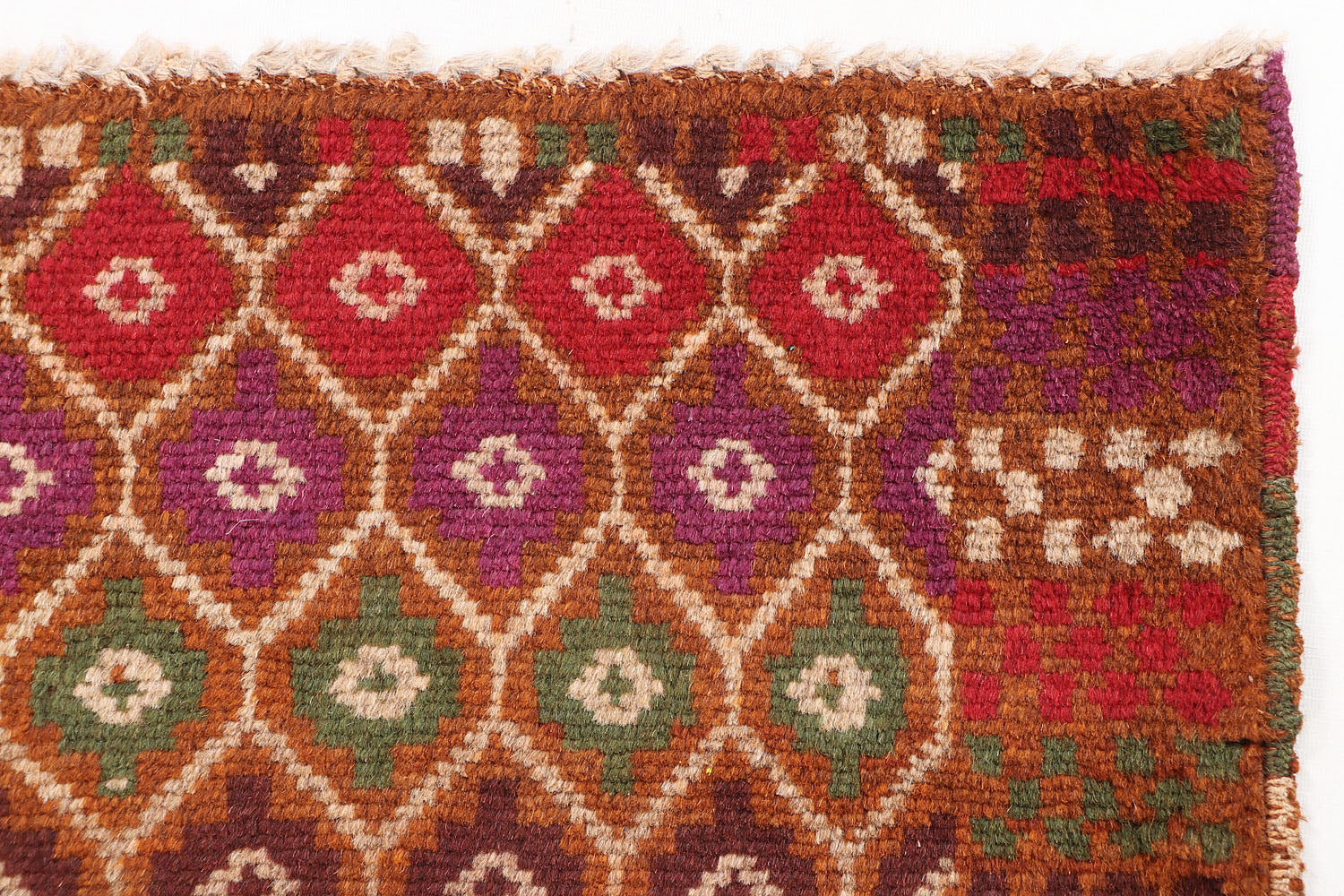 4' x 4'  Gold Handmade Kohistani Baluchi Afghan Rug Square