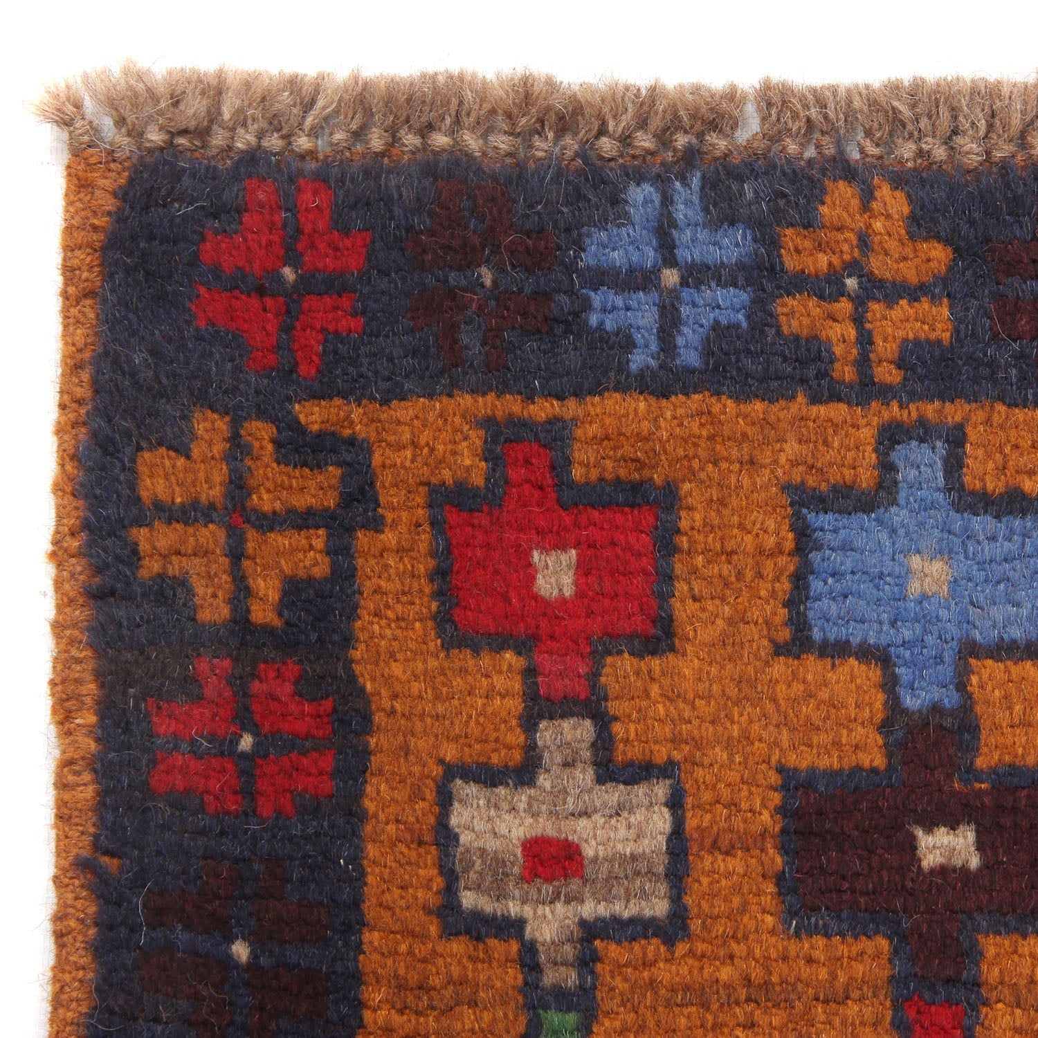 3' x 5'  Gold Handmade Kohistani Baluchi Afghan Rug Rectangular
