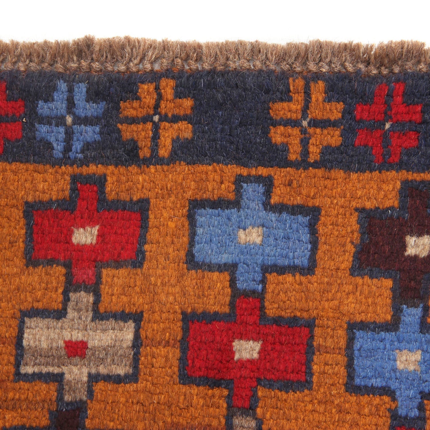 3' x 5'  Gold Handmade Kohistani Baluchi Afghan Rug Rectangular