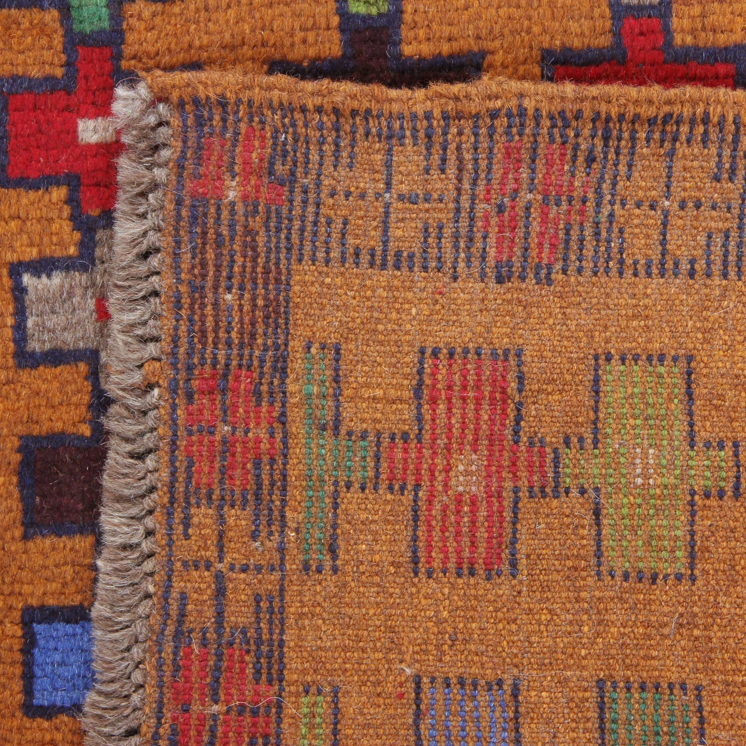 3' x 5'  Gold Handmade Kohistani Baluchi Afghan Rug Rectangular