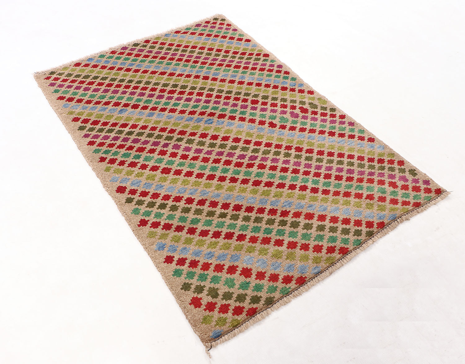 3' X 5'  L.brown Handmade Kohistani Baluchi Afghan Rug Rectangular
