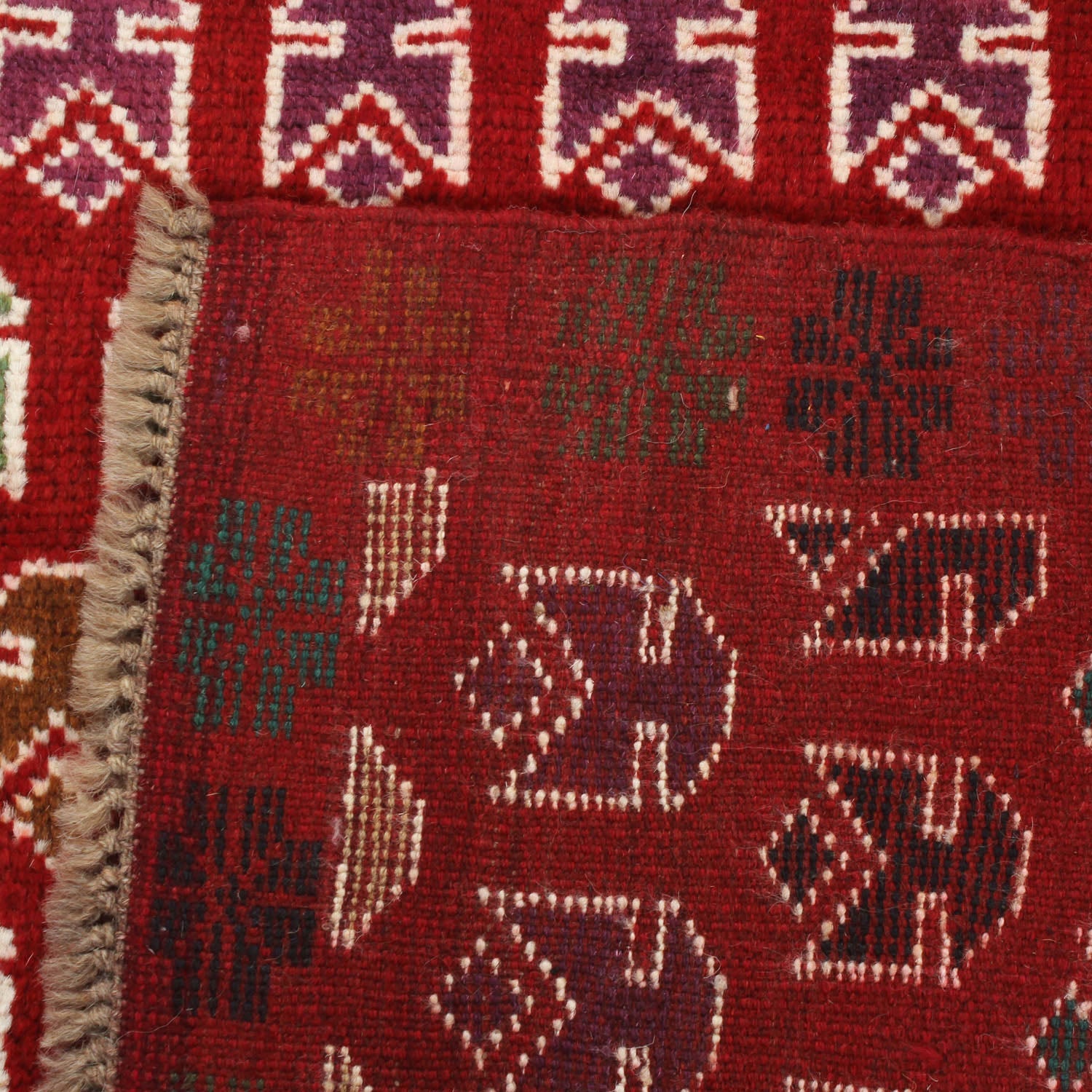 3' x 5'  Red Handmade Kohistani Baluchi Afghan Rug Rectangular