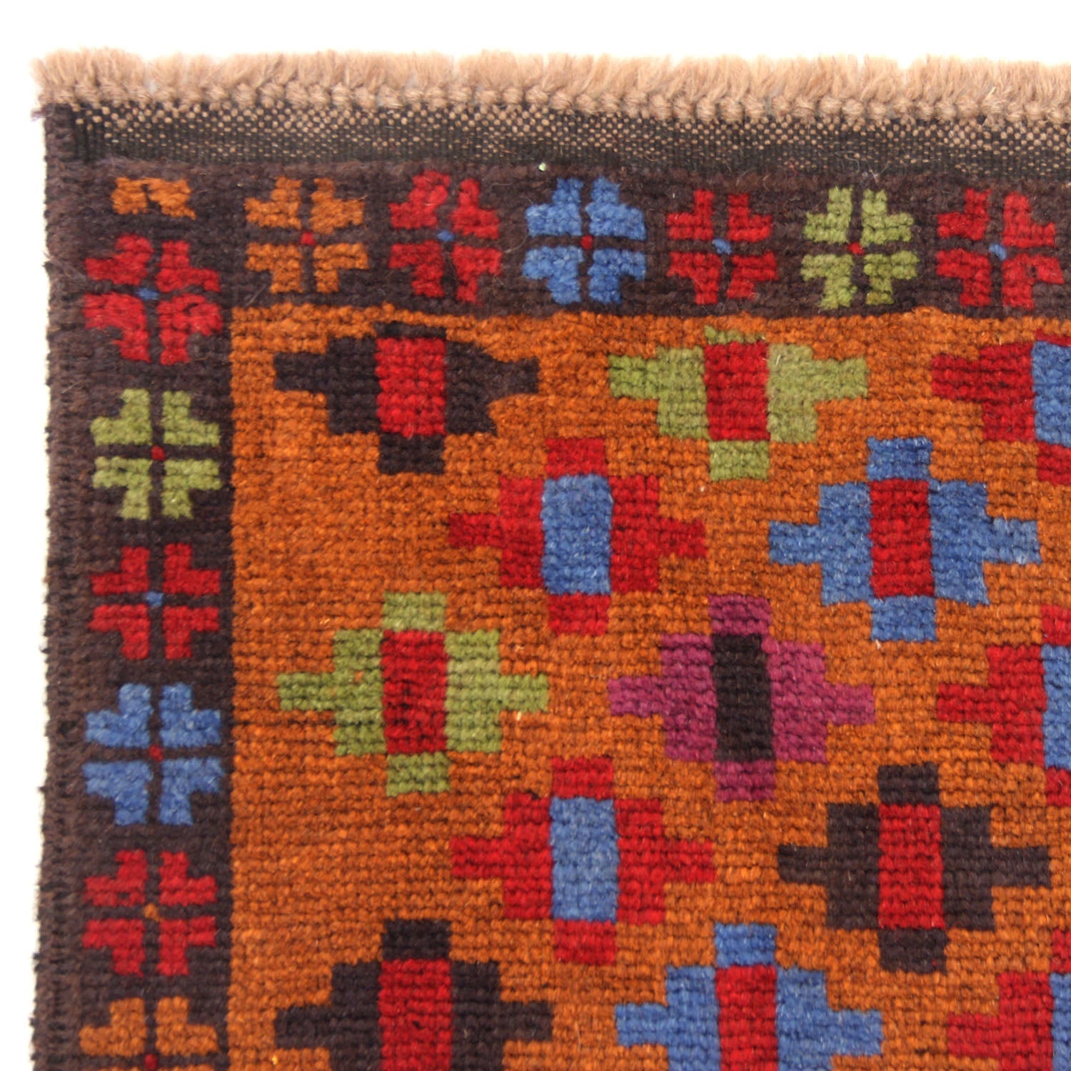 3' x 5'  Gold Handmade Kohistani Baluchi Afghan Rug Rectangular