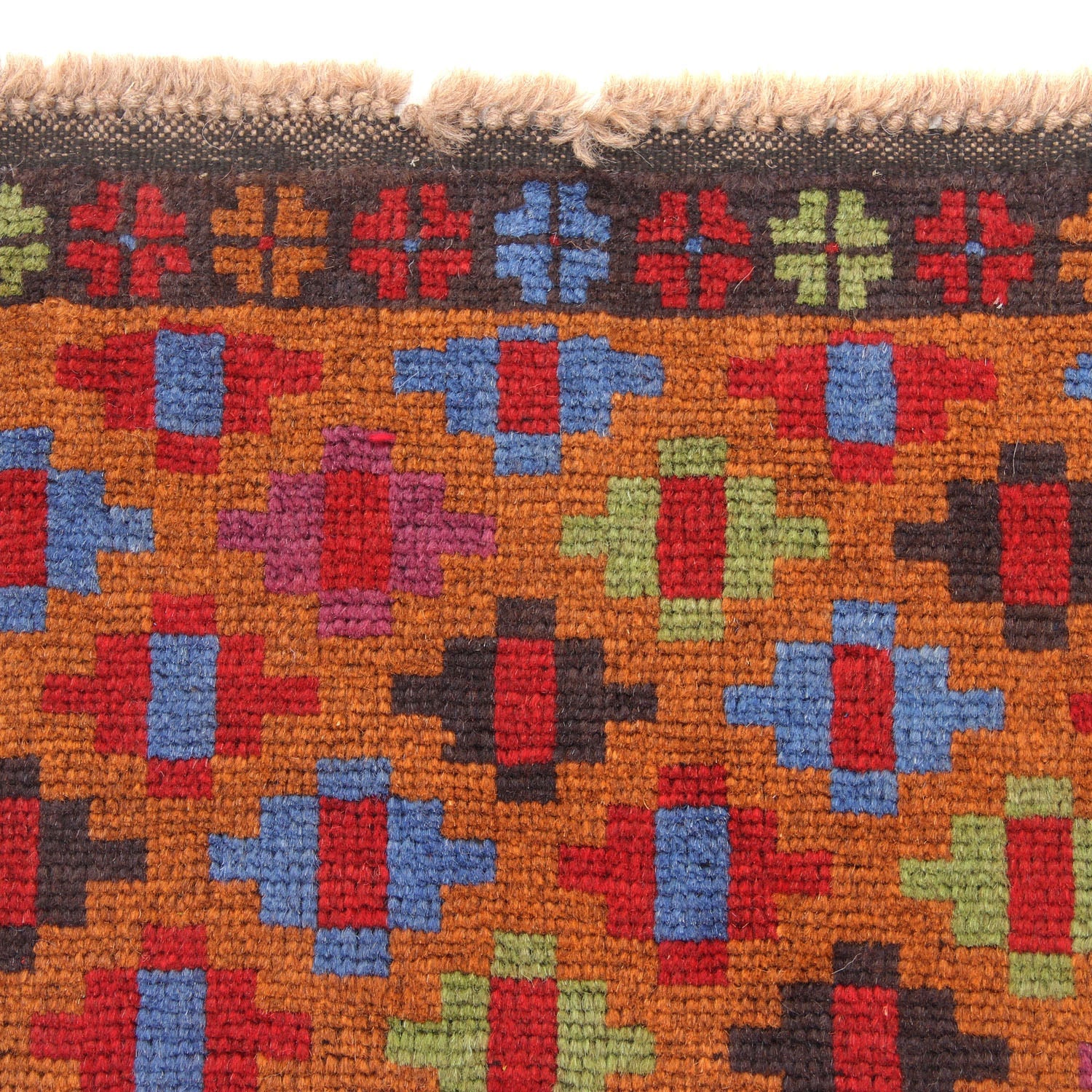 3' x 5'  Gold Handmade Kohistani Baluchi Afghan Rug Rectangular