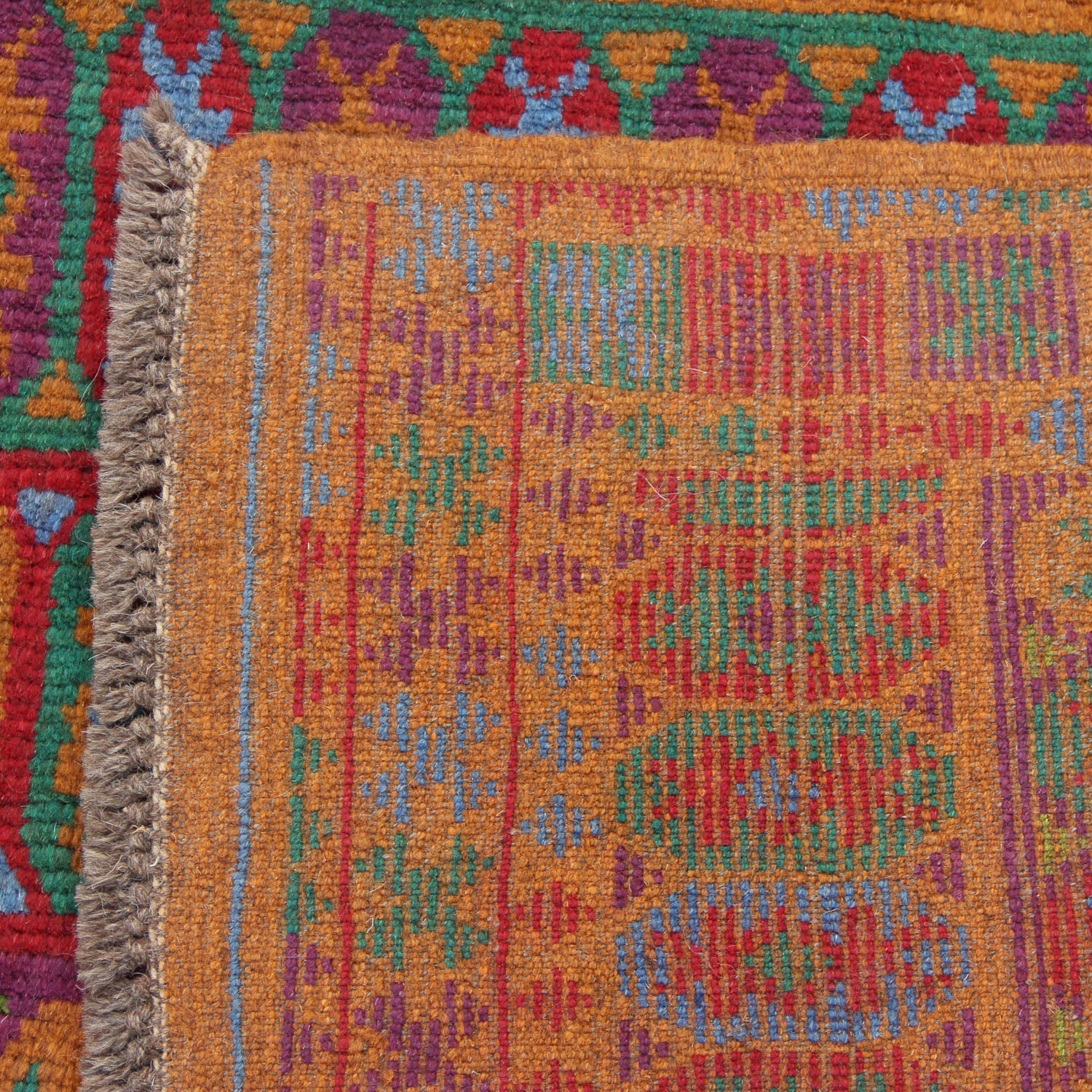 3' X 5'  Gold Handmade Kohistani Baluchi Afghan Rug Rectangular