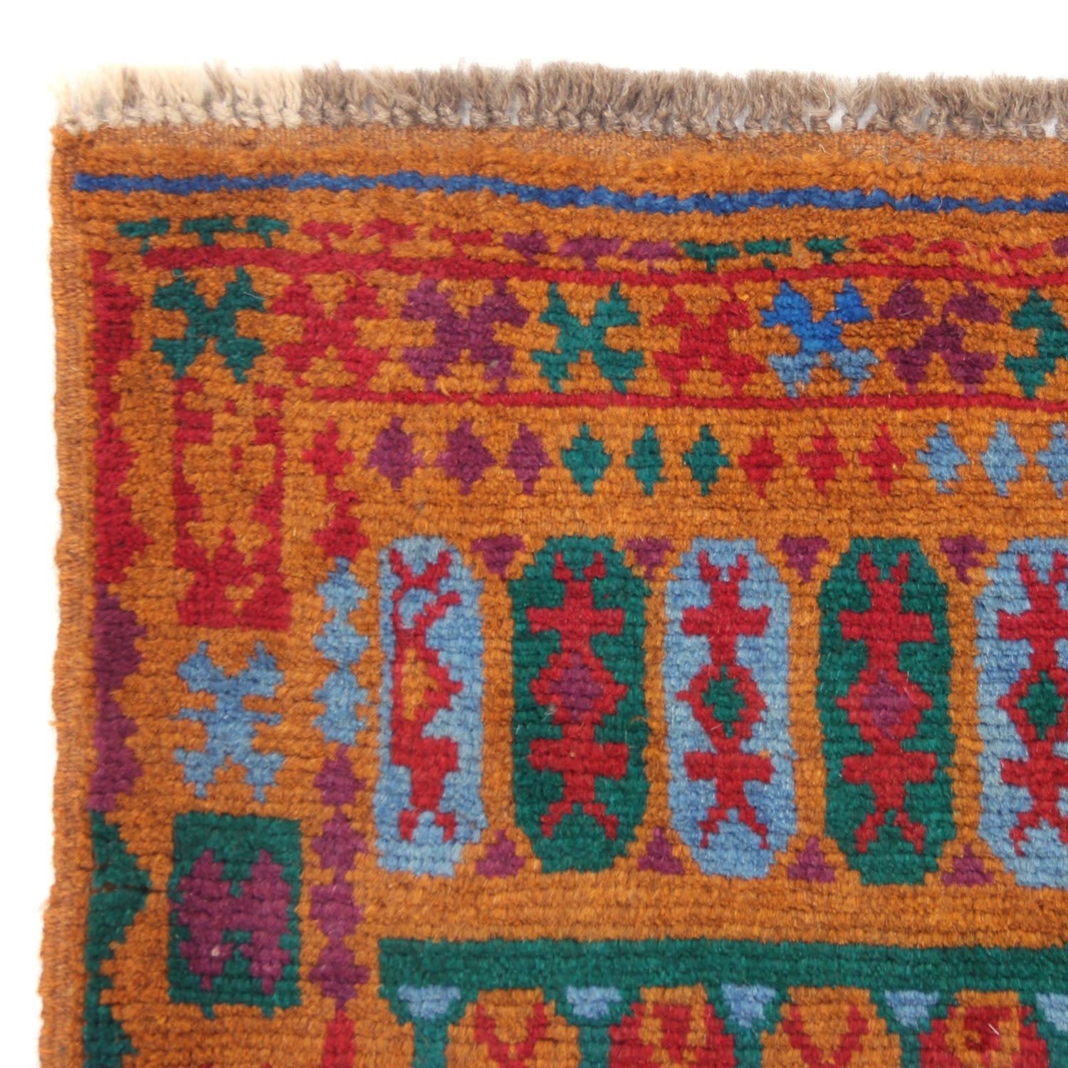 3' X 5'  Gold Handmade Kohistani Baluchi Afghan Rug Rectangular