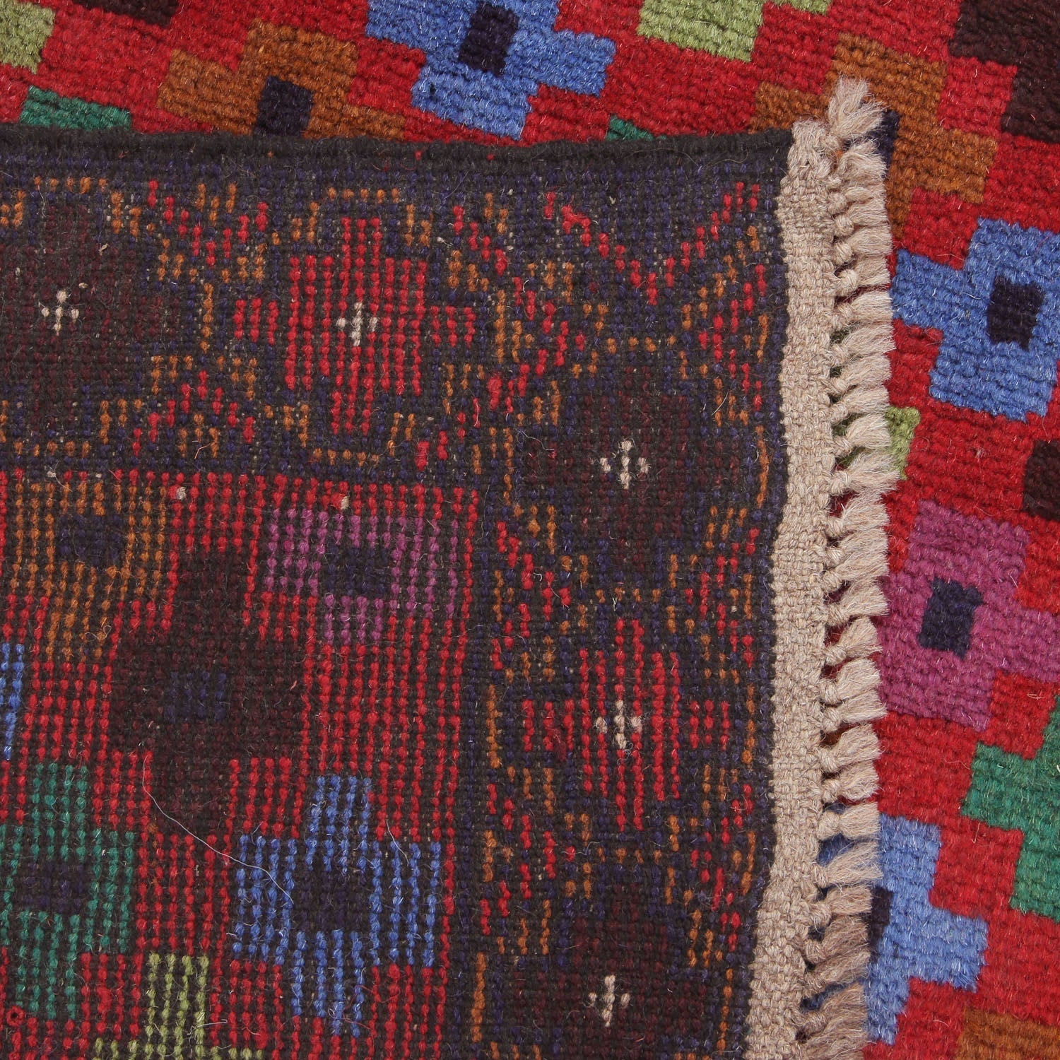 3' x 5'  Red Handmade Kohistani Baluchi Afghan Rug Rectangular