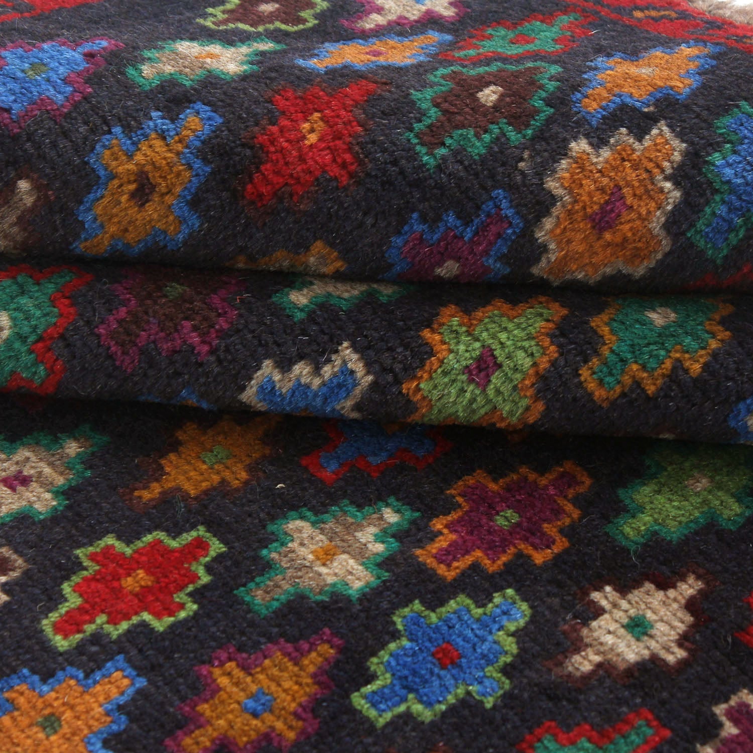 3' X 5'  Blue Handmade Kohistani Baluchi Afghan Rug Rectangular