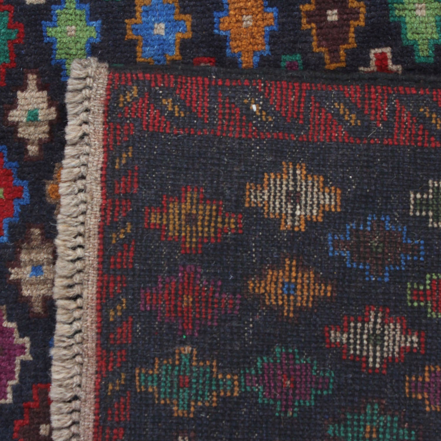 3' X 5'  Blue Handmade Kohistani Baluchi Afghan Rug Rectangular