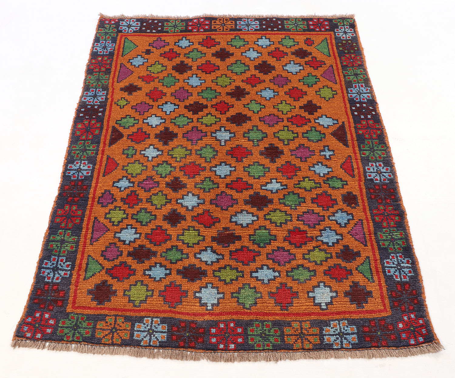 3' x 5'  Gold Handmade Kohistani Baluchi Afghan Rug Rectangular