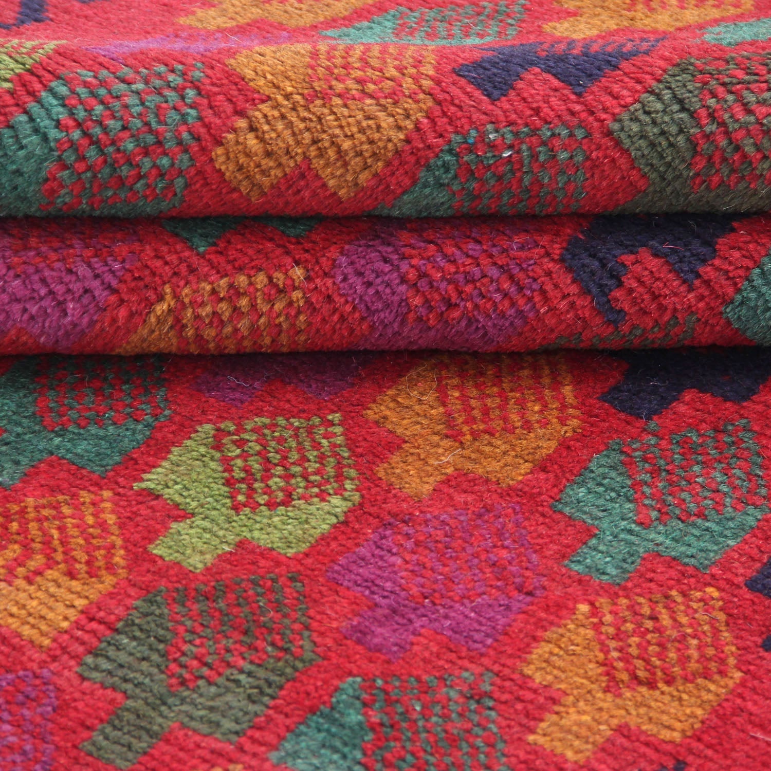 3' X 5'  Red Handmade Kohistani Baluchi Afghan Rug Rectangular