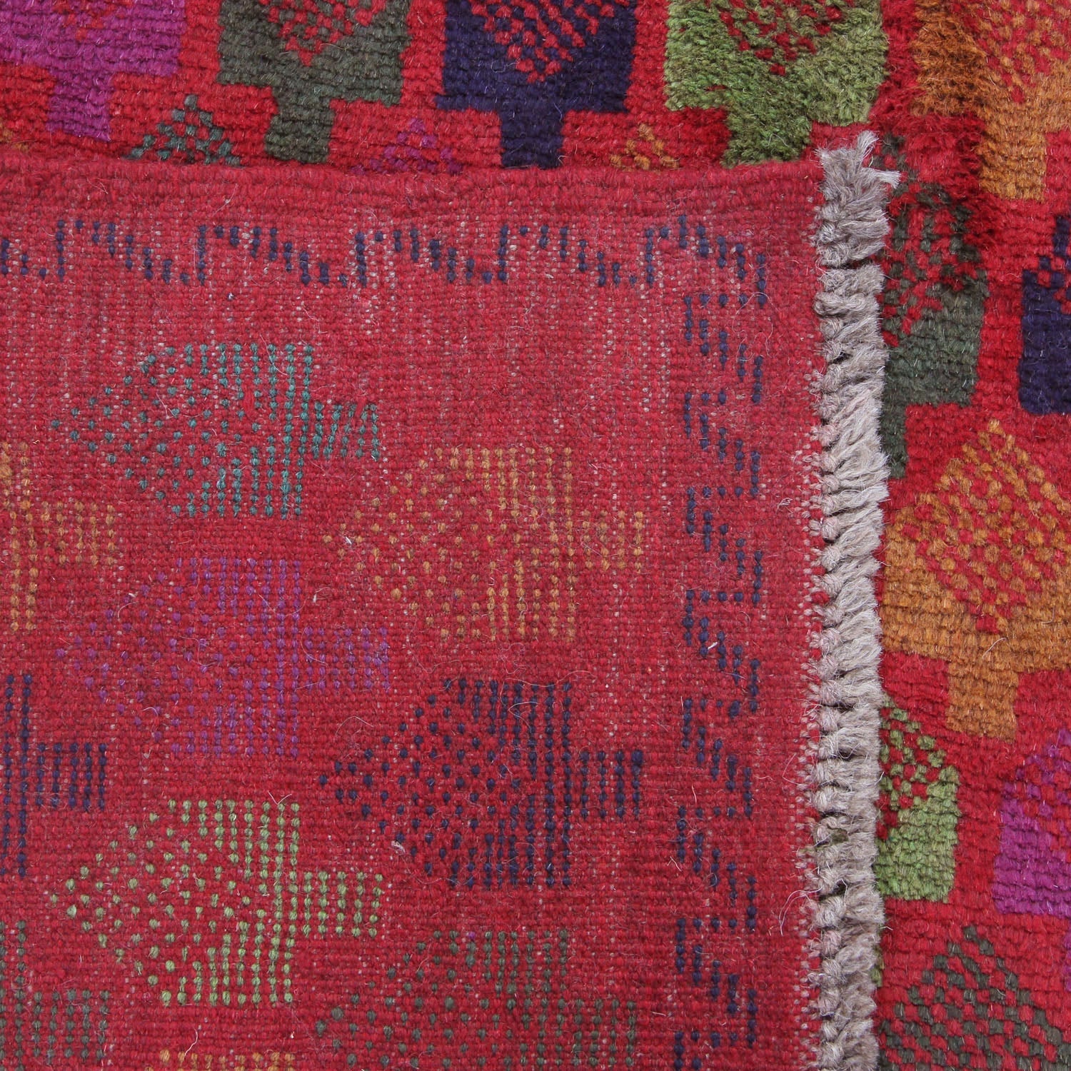 3' X 5'  Red Handmade Kohistani Baluchi Afghan Rug Rectangular