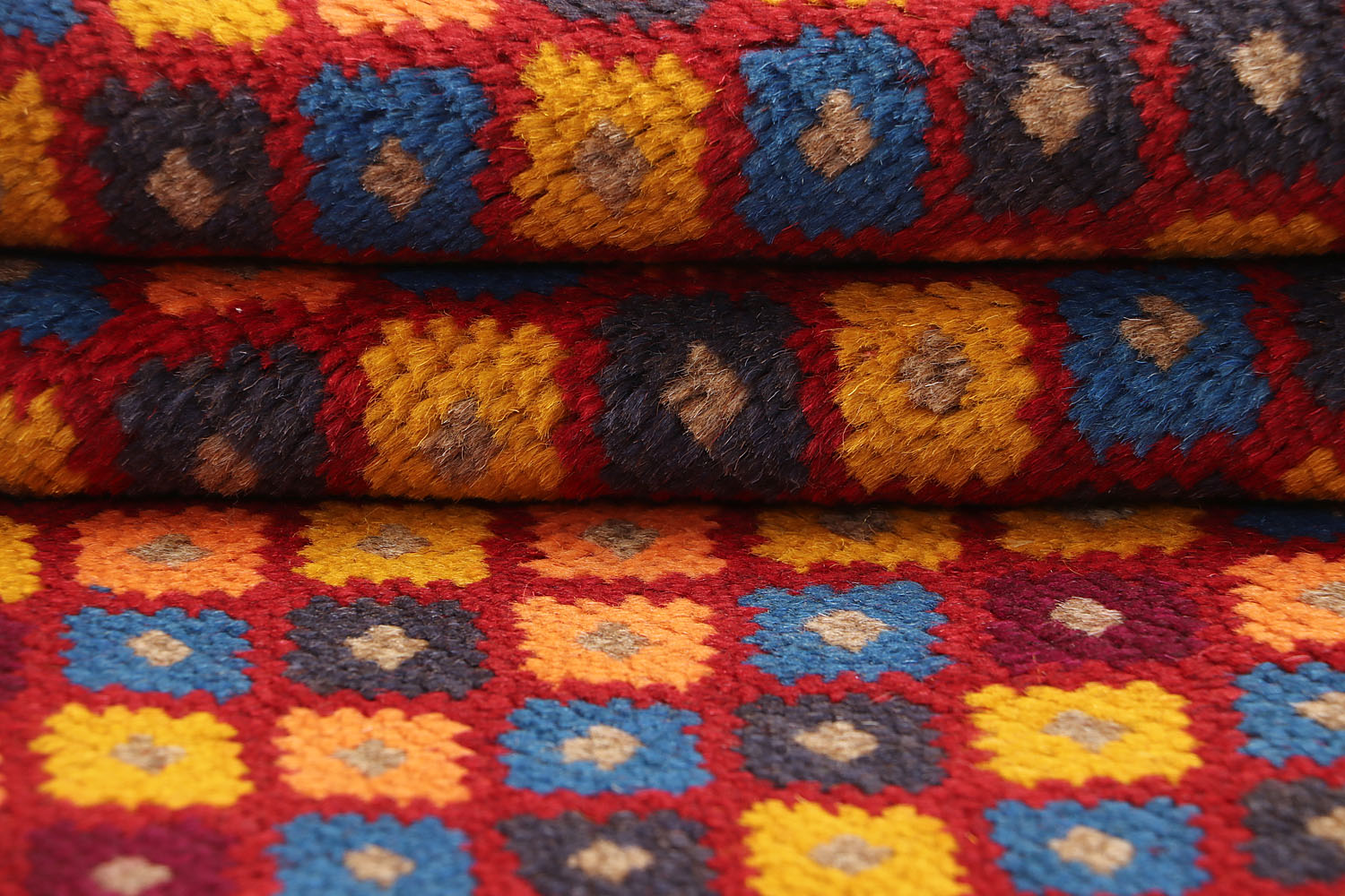3' X 4'  Red Handmade Kohistani Baluchi Afghan Rug Rectangular