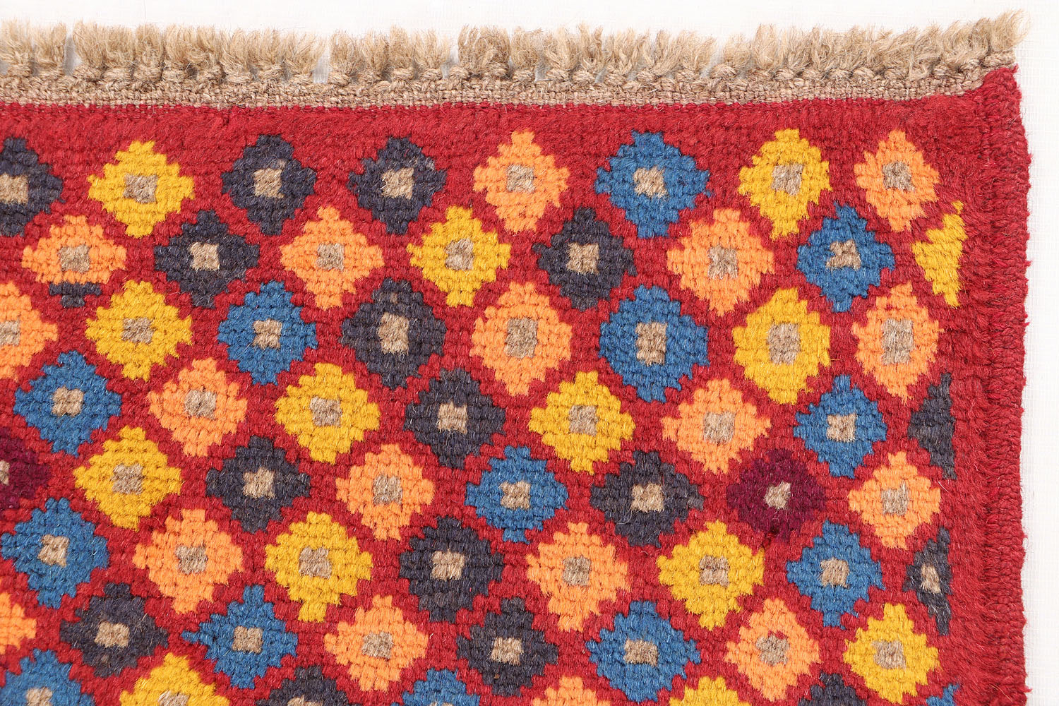 3' X 4'  Red Handmade Kohistani Baluchi Afghan Rug Rectangular