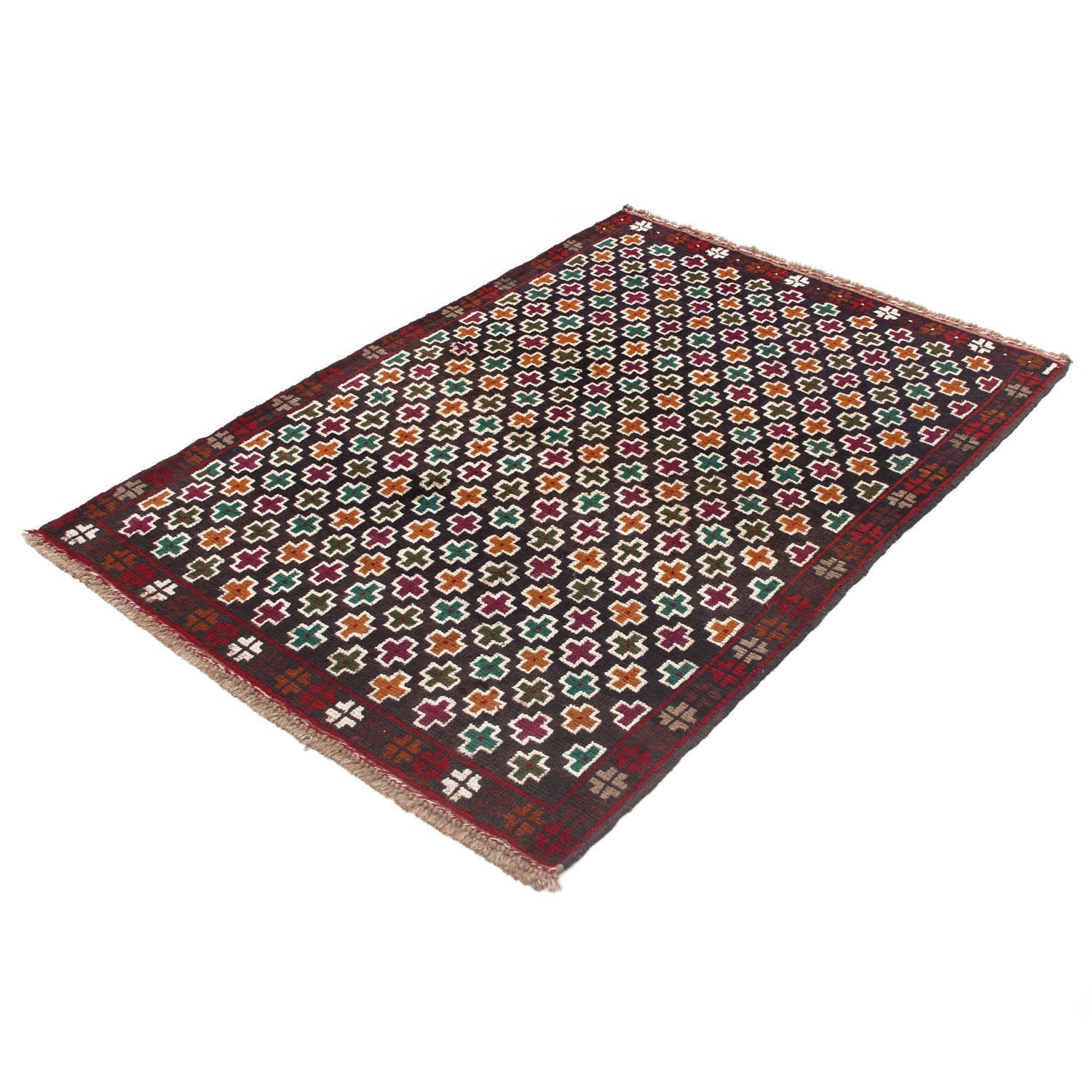 3' X 5'  Blue Handmade Kohistani Baluchi Afghan Rug Rectangular