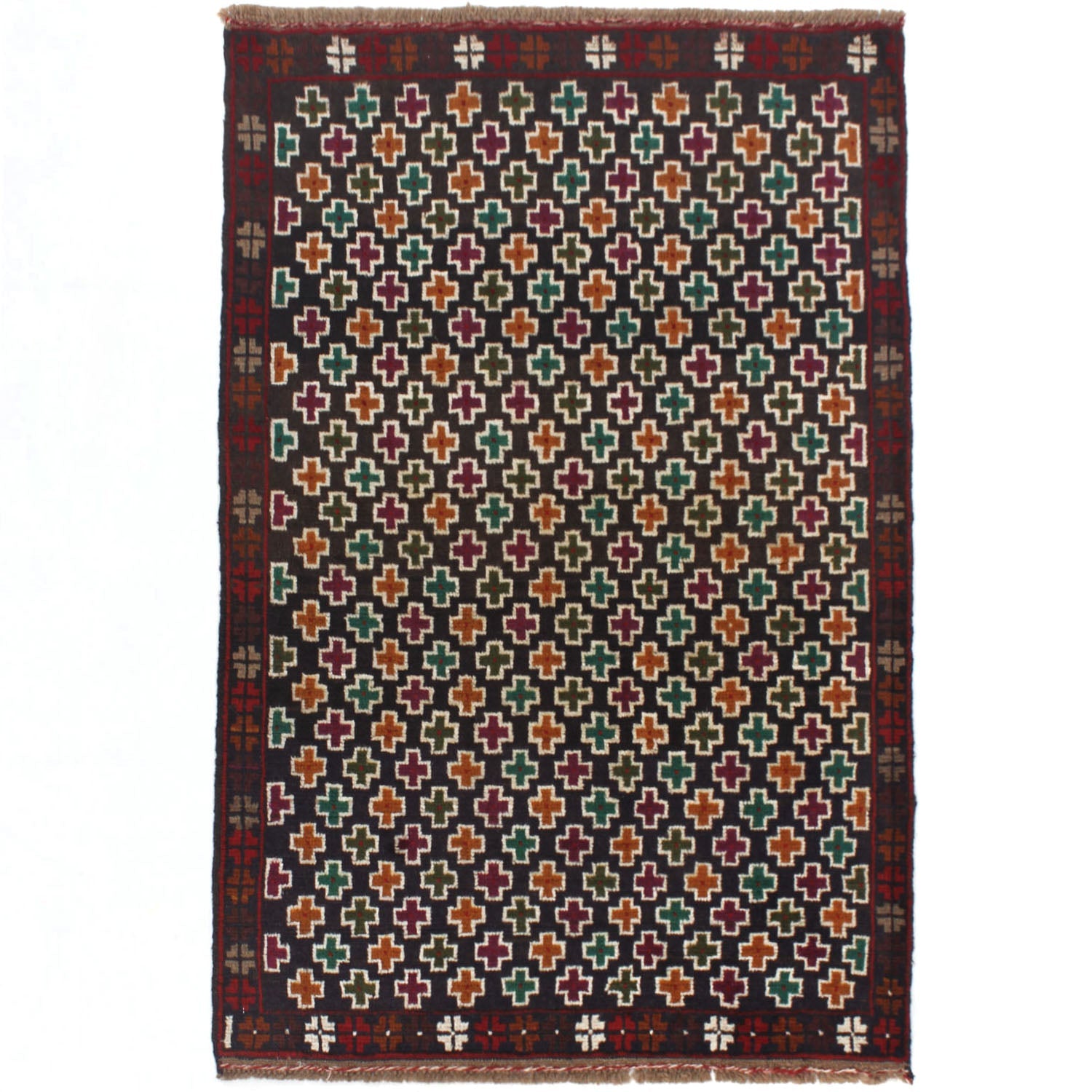 3' X 5'  Blue Handmade Kohistani Baluchi Afghan Rug Rectangular