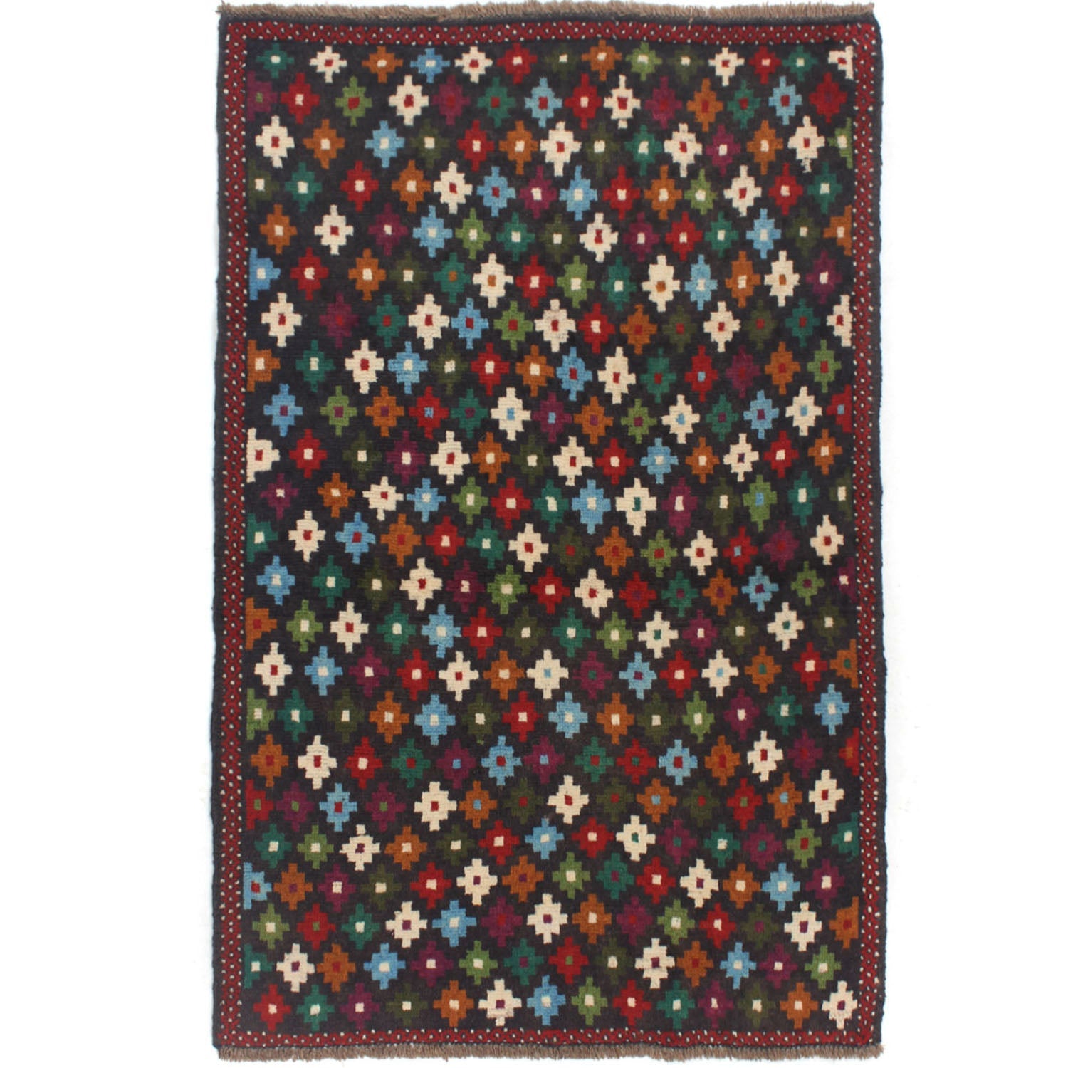 3' X 5'  Blue Handmade Kohistani Baluchi Afghan Rug Rectangular