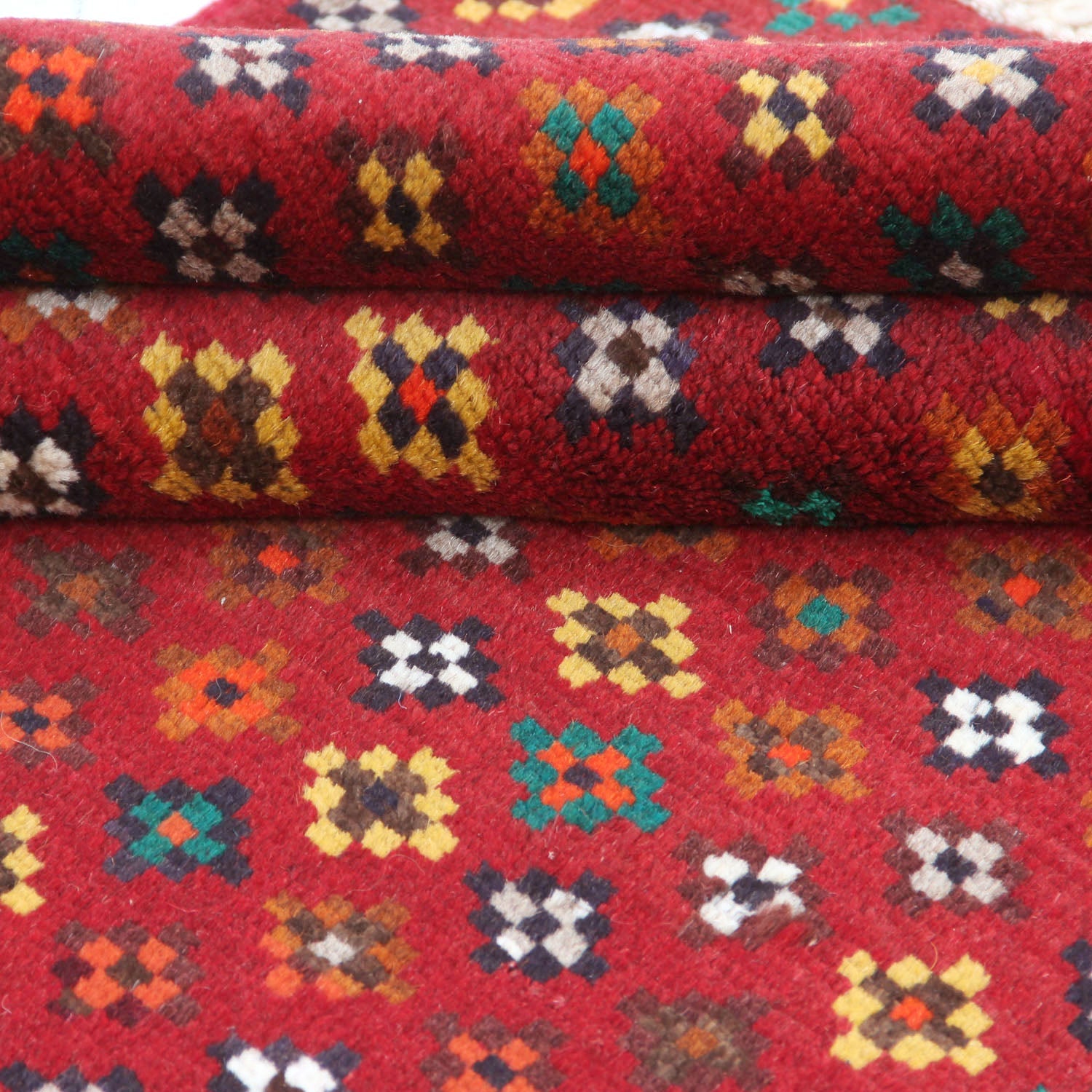 3' x 5'  Red Handmade Kohistani Baluchi Afghan Rug Rectangular