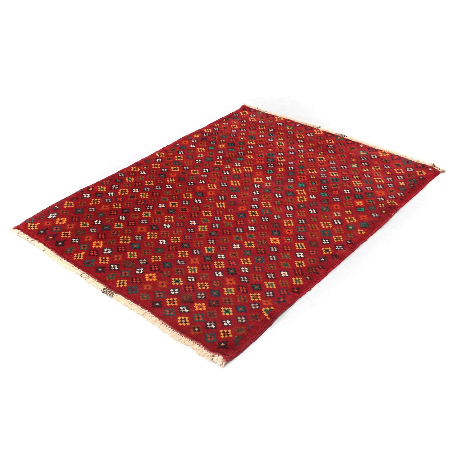 3' x 5'  Red Handmade Kohistani Baluchi Afghan Rug Rectangular