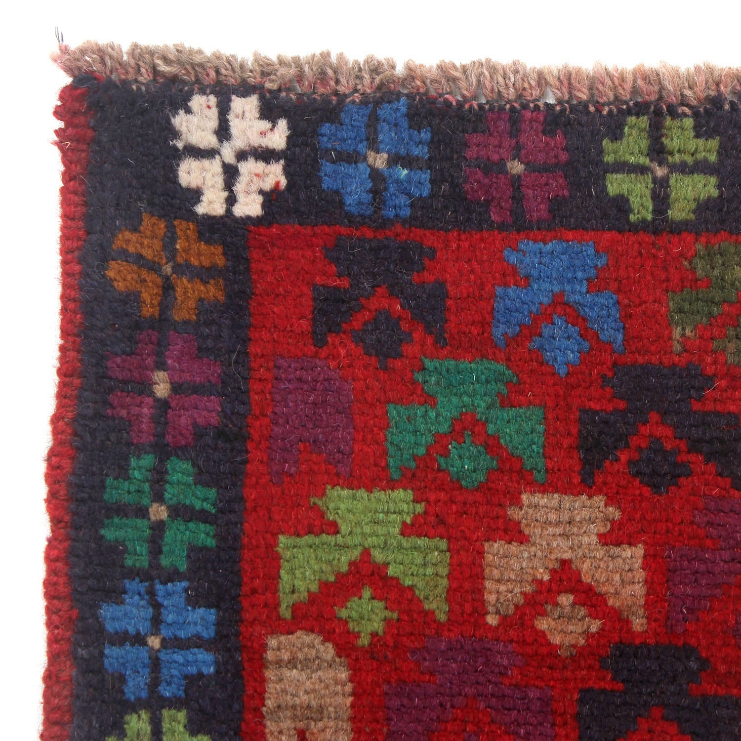 3' X 5'  Red Handmade Kohistani Baluchi Afghan Rug Rectangular