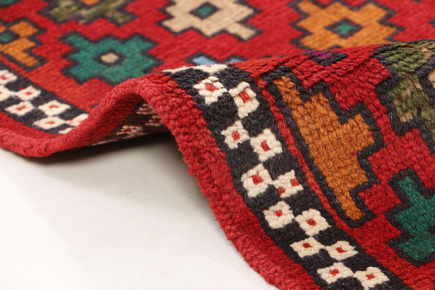 3' X 5'  Red Handmade Kohistani Baluchi Afghan Rug Rectangular