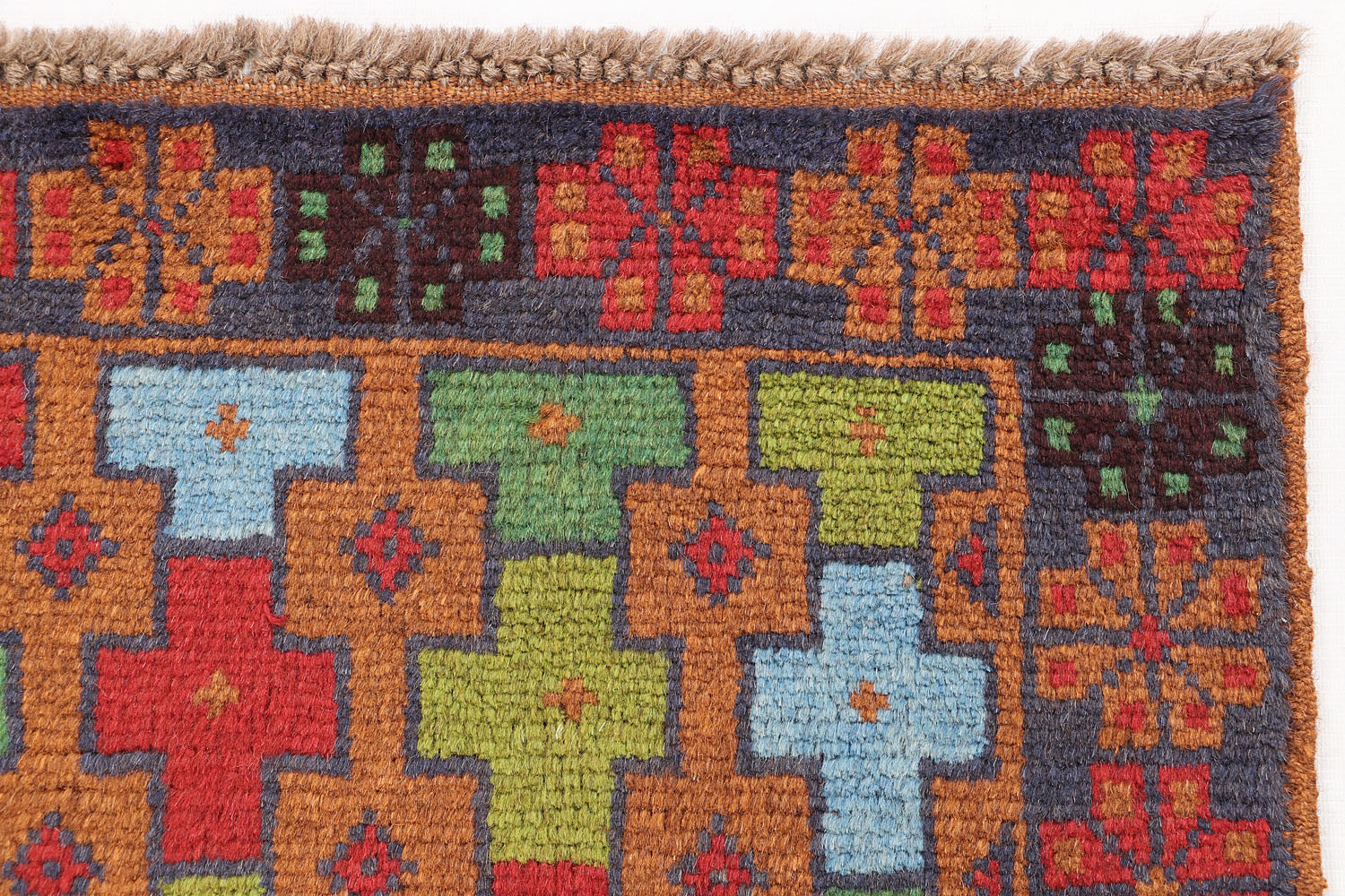 3' X 5'  Gold Handmade Kohistani Baluchi Afghan Rug Rectangular