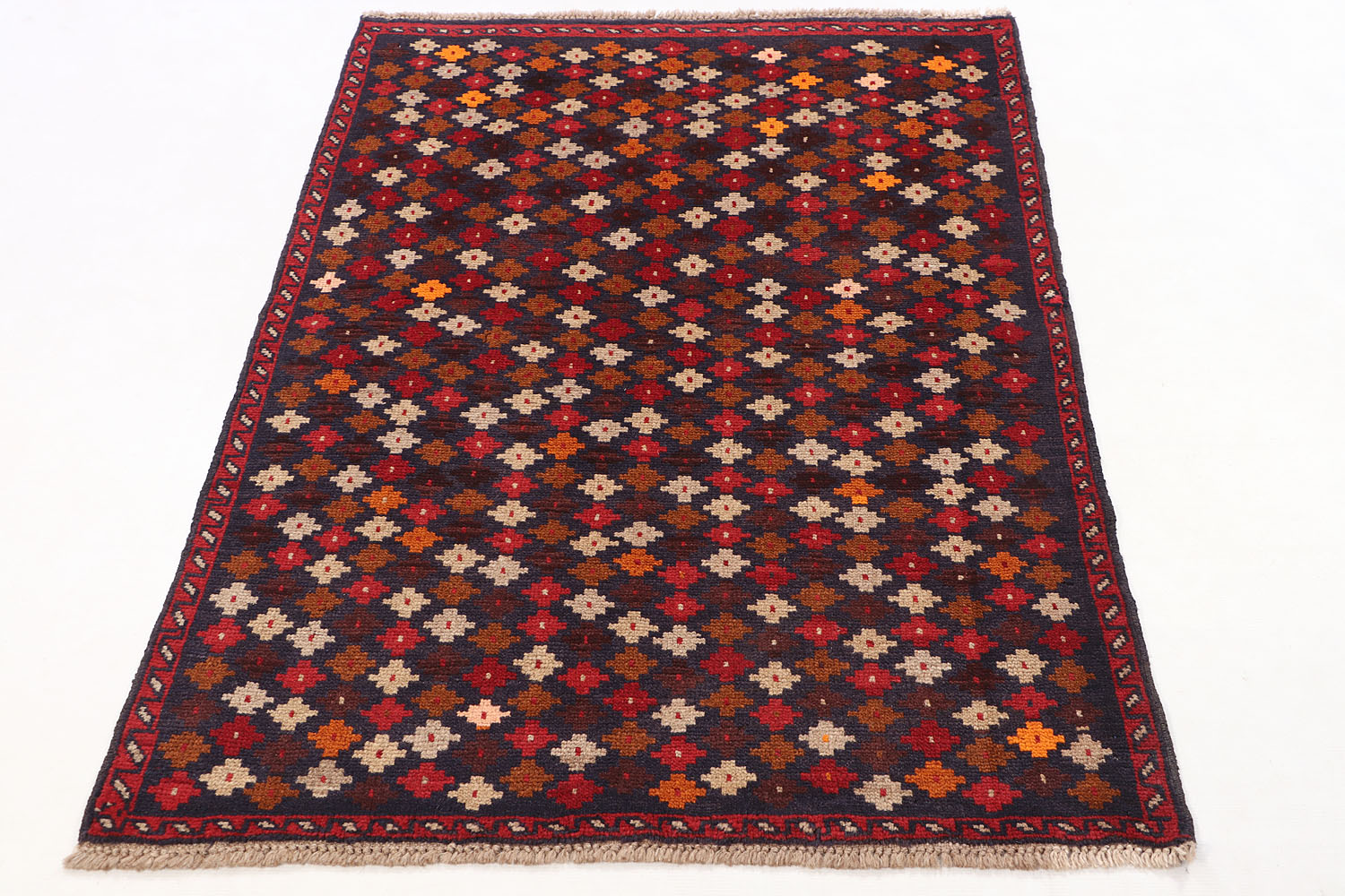 3' X 5'  Blue Handmade Kohistani Baluchi Afghan Rug Rectangular