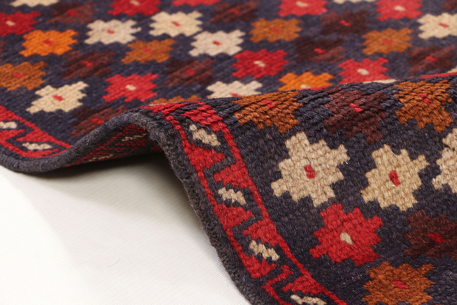 3' X 5'  Blue Handmade Kohistani Baluchi Afghan Rug Rectangular