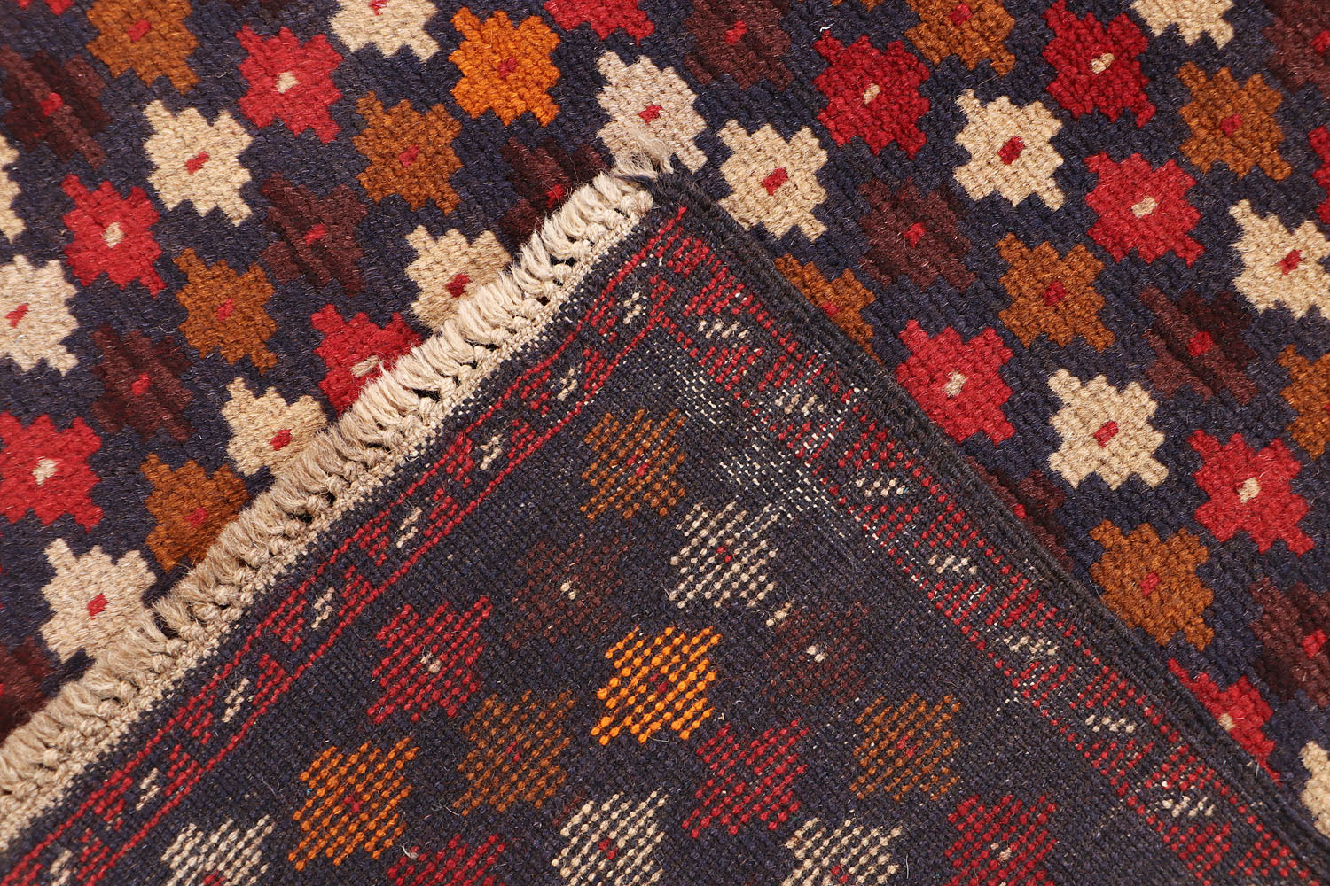 3' X 5'  Blue Handmade Kohistani Baluchi Afghan Rug Rectangular