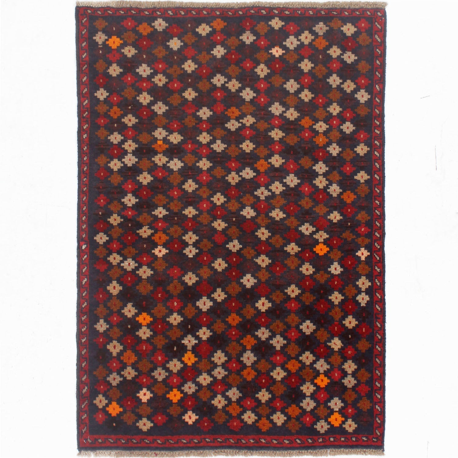 3' X 5'  Blue Handmade Kohistani Baluchi Afghan Rug Rectangular