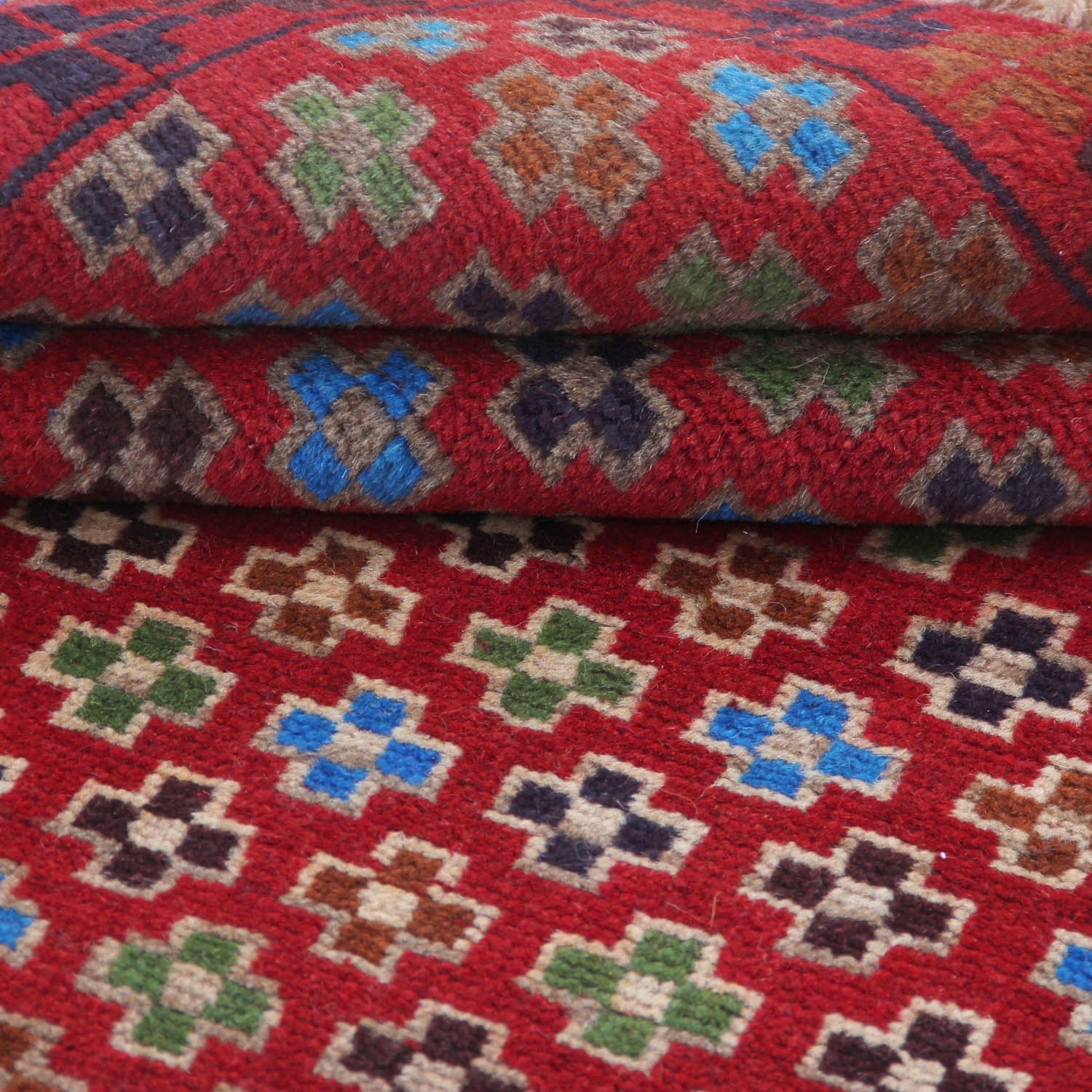 3' X 5'  Red Handmade Kohistani Baluchi Afghan Rug Rectangular