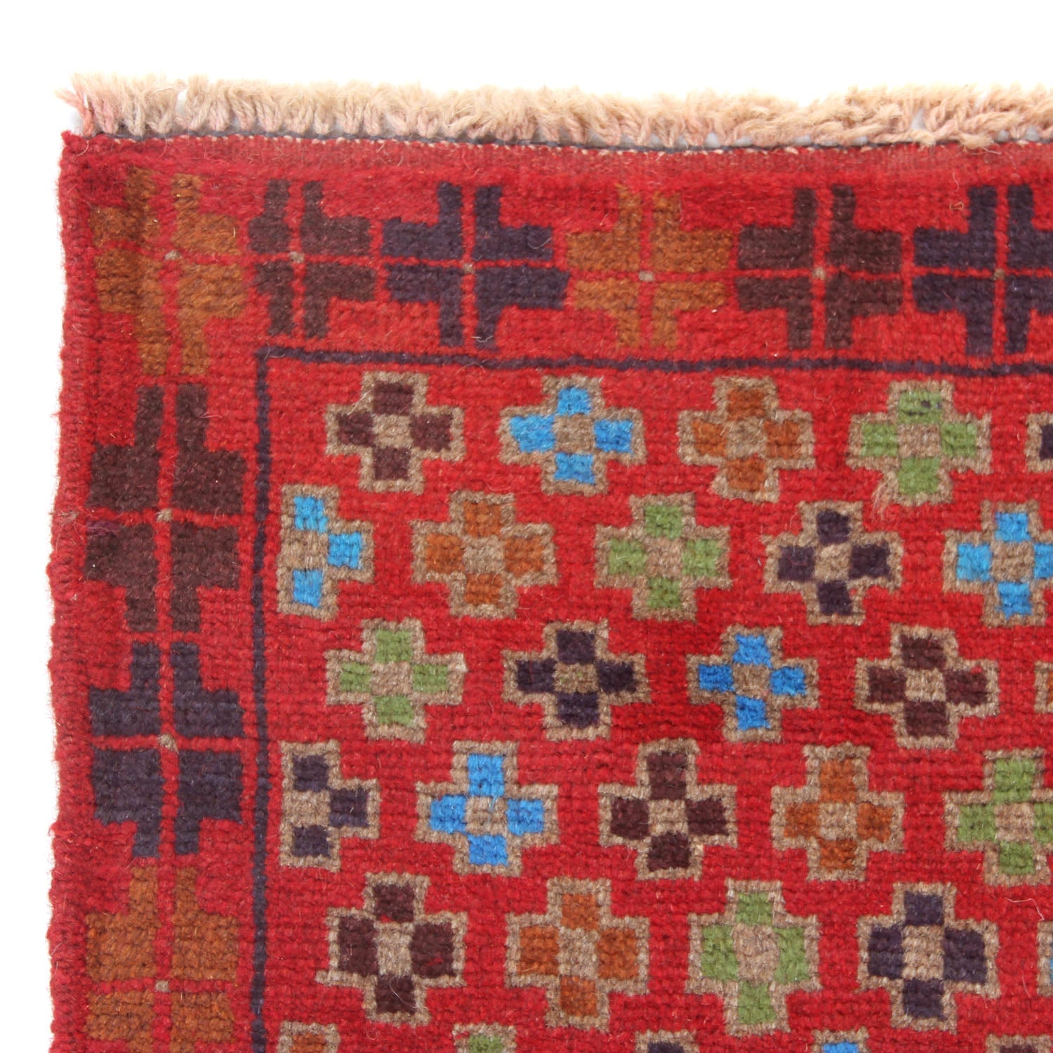 3' X 5'  Red Handmade Kohistani Baluchi Afghan Rug Rectangular