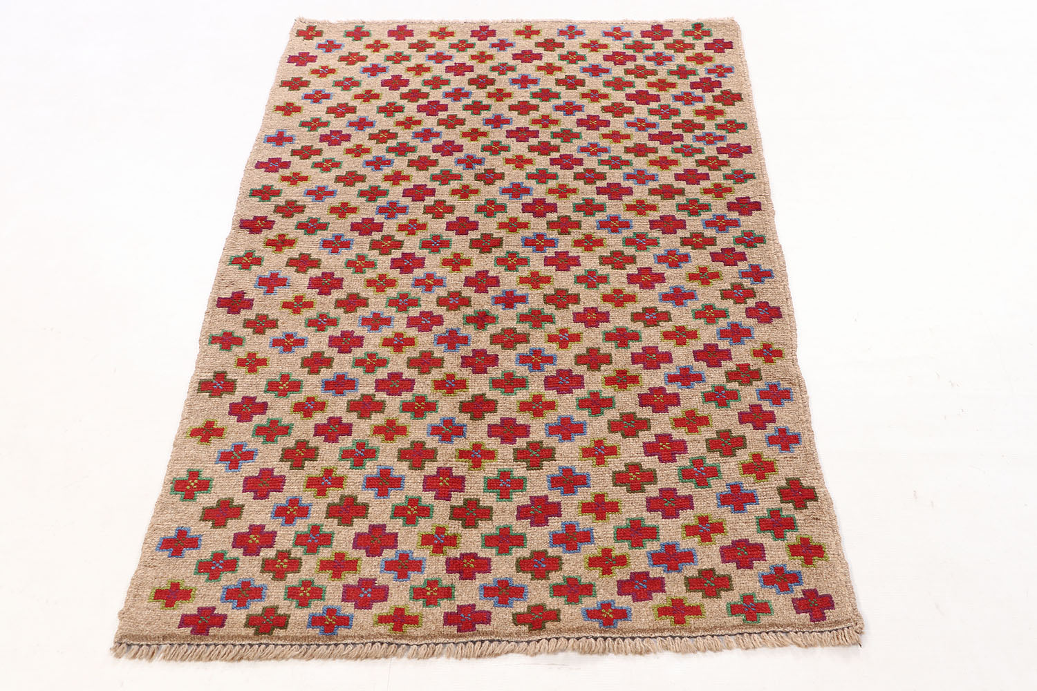 3' X 5'  L.brown Handmade Kohistani Baluchi Afghan Rug Rectangular