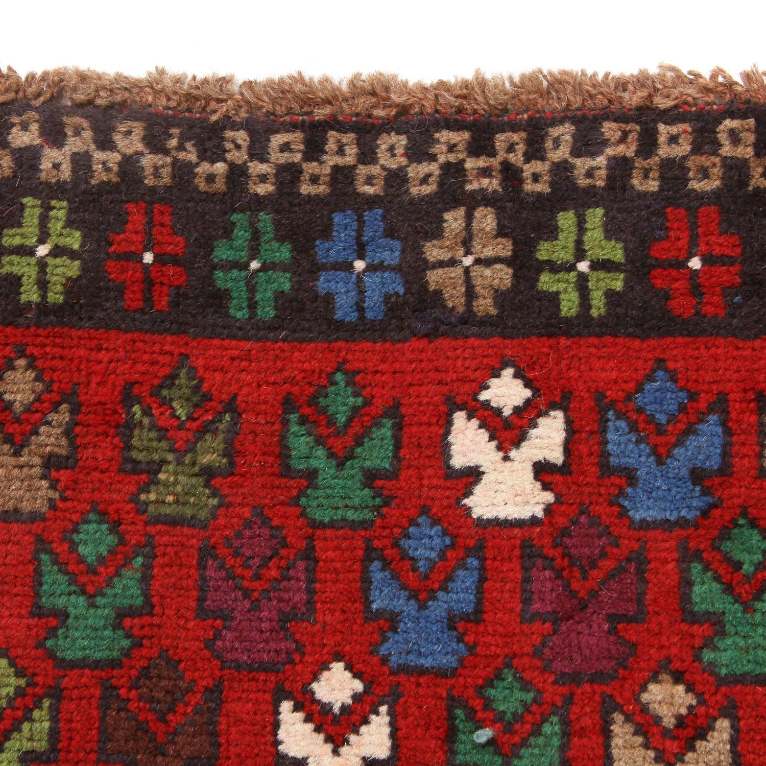 3' x 5'  Red Handmade Kohistani Baluchi Afghan Rug Rectangular