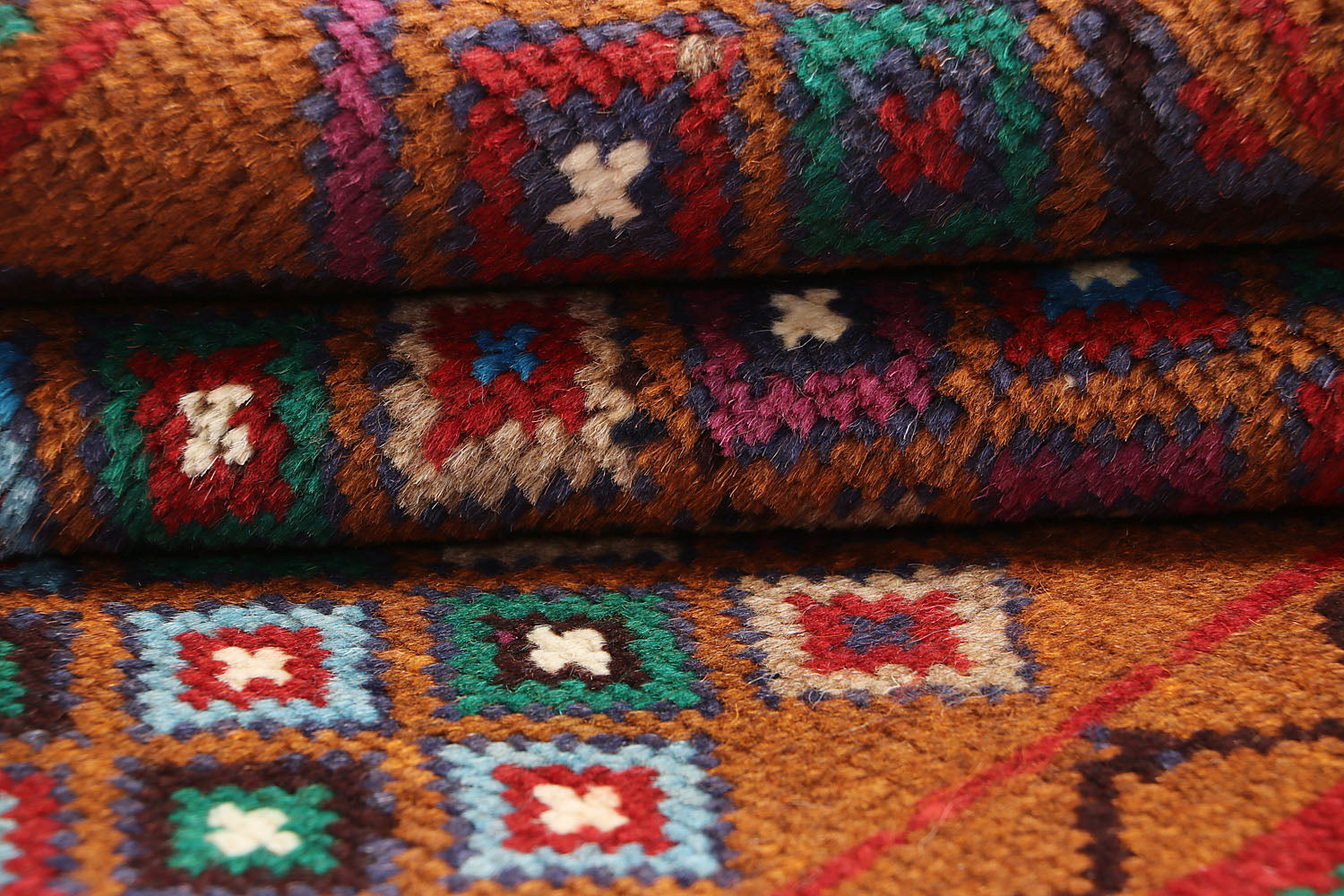 3' X 5'  Gold Handmade Kohistani Baluchi Afghan Rug Rectangular