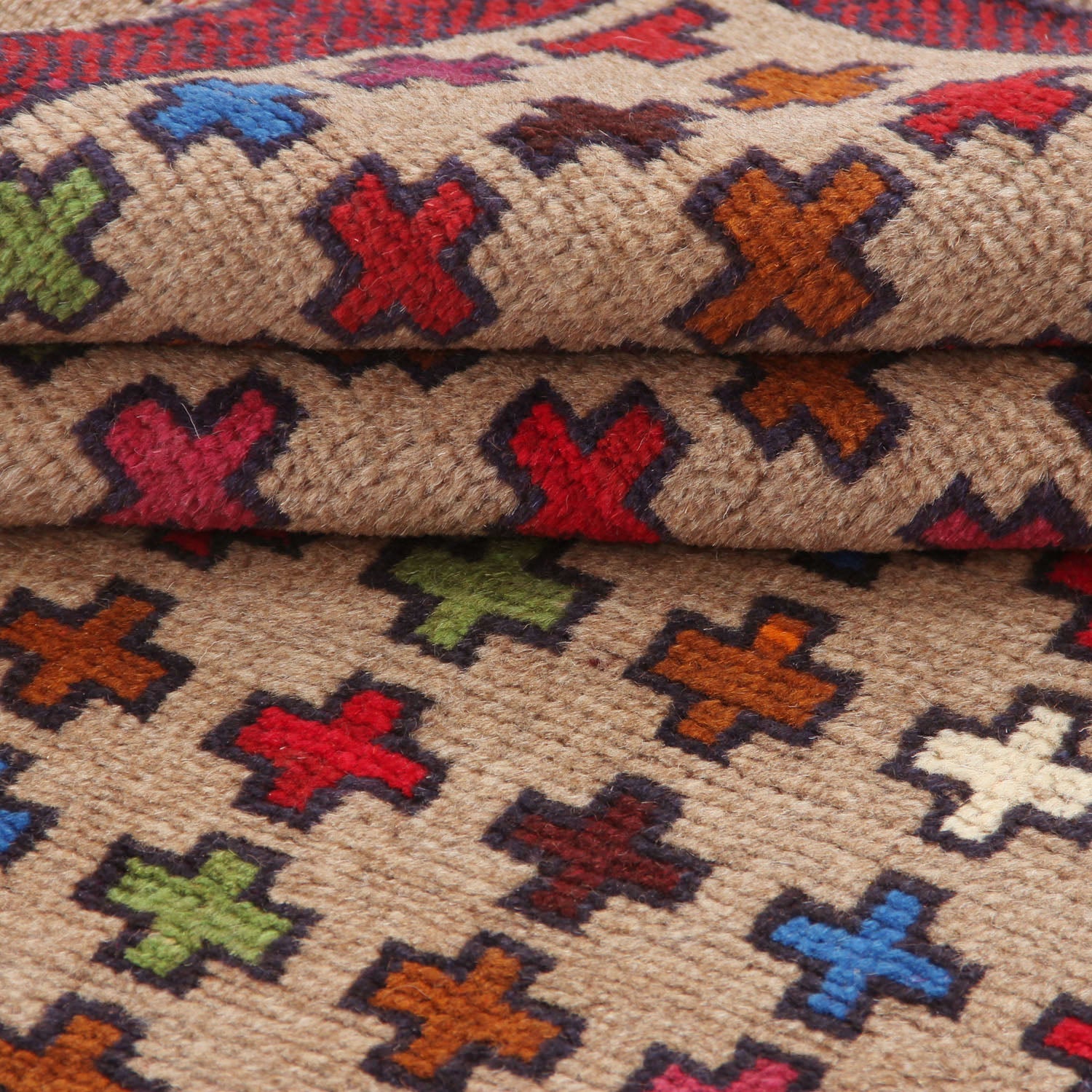3' X 5'  L.brown Handmade Kohistani Baluchi Afghan Rug Rectangular