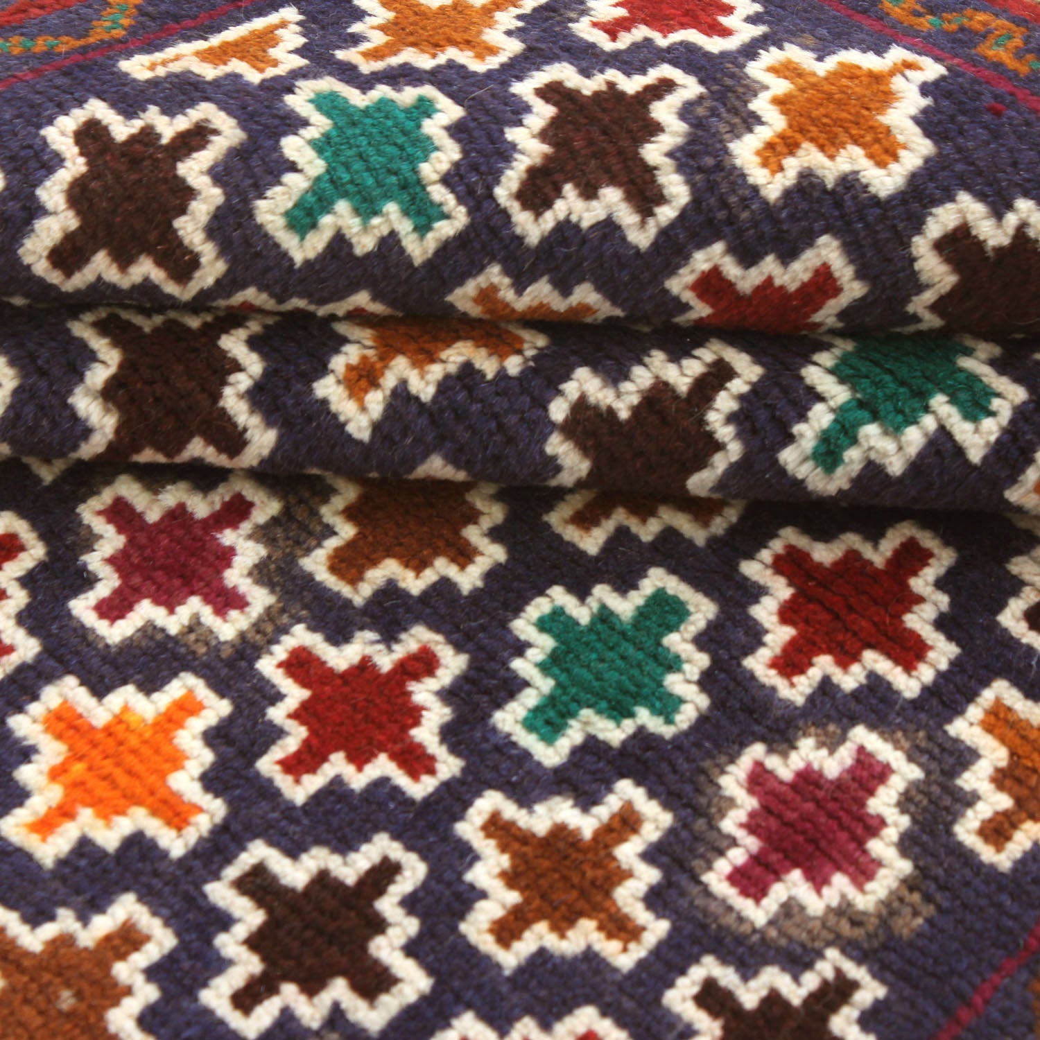 3' X 5'  Blue Handmade Kohistani Baluchi Afghan Rug Rectangular