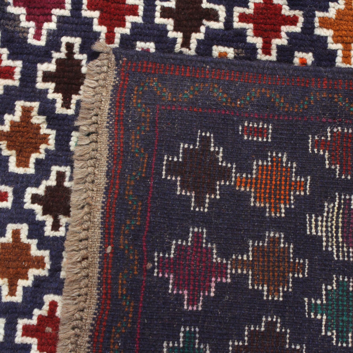 3' X 5'  Blue Handmade Kohistani Baluchi Afghan Rug Rectangular
