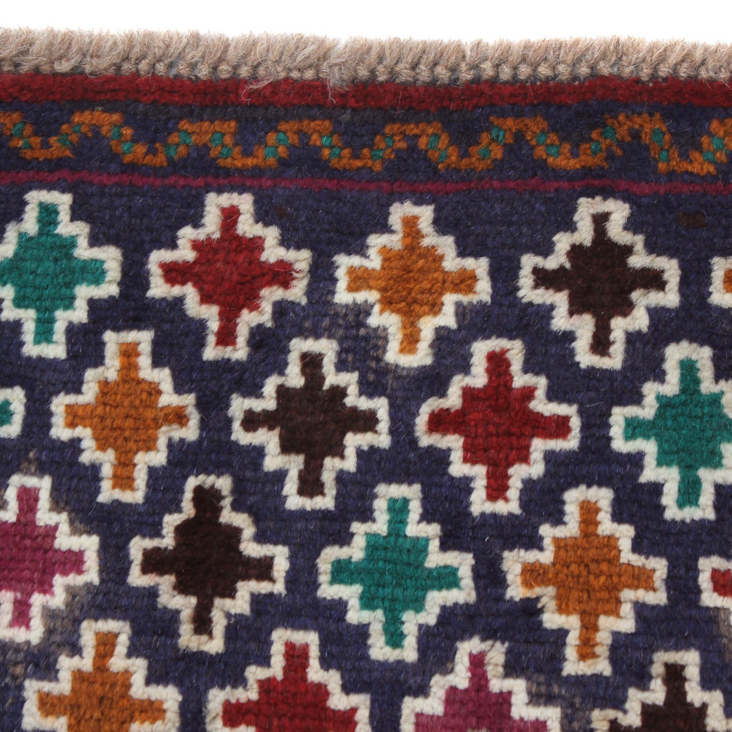 3' X 5'  Blue Handmade Kohistani Baluchi Afghan Rug Rectangular
