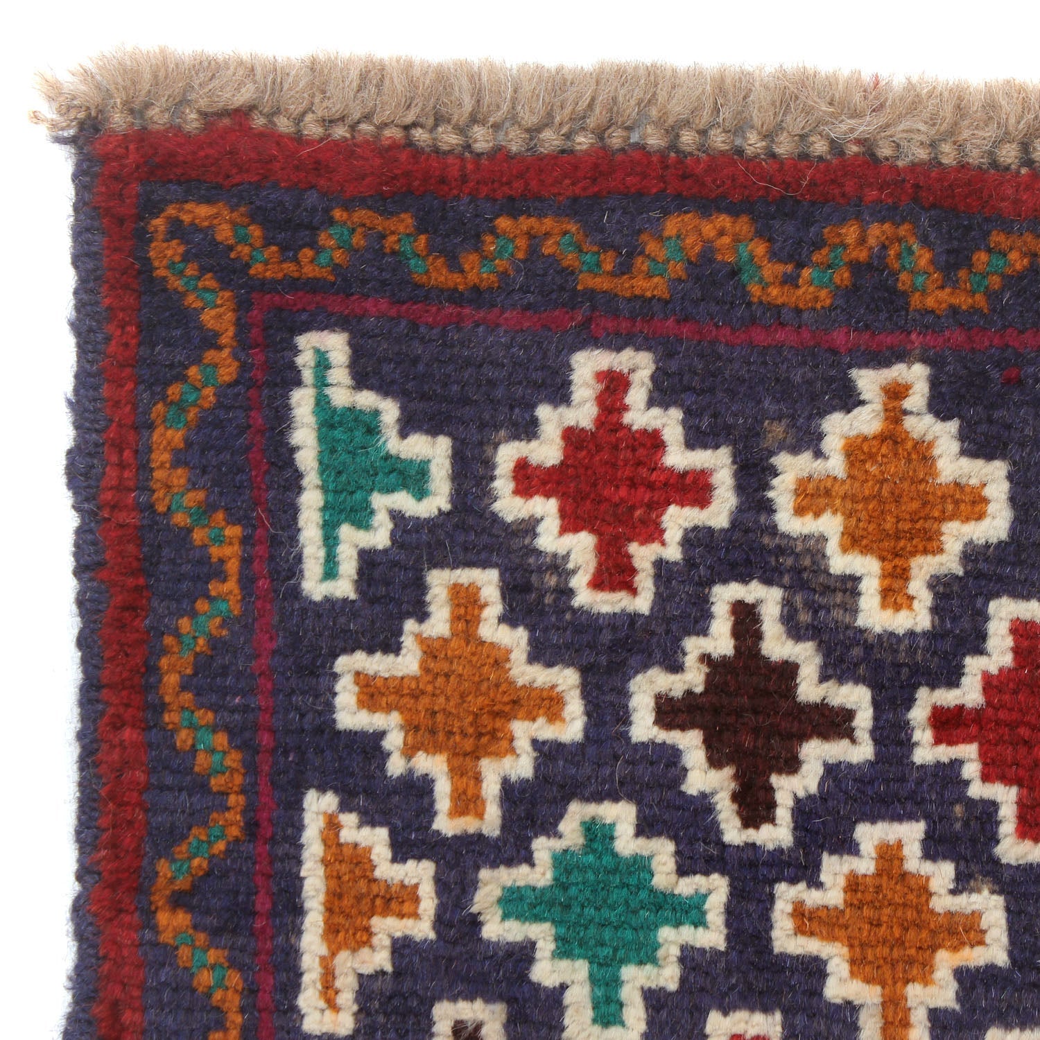 3' X 5'  Blue Handmade Kohistani Baluchi Afghan Rug Rectangular