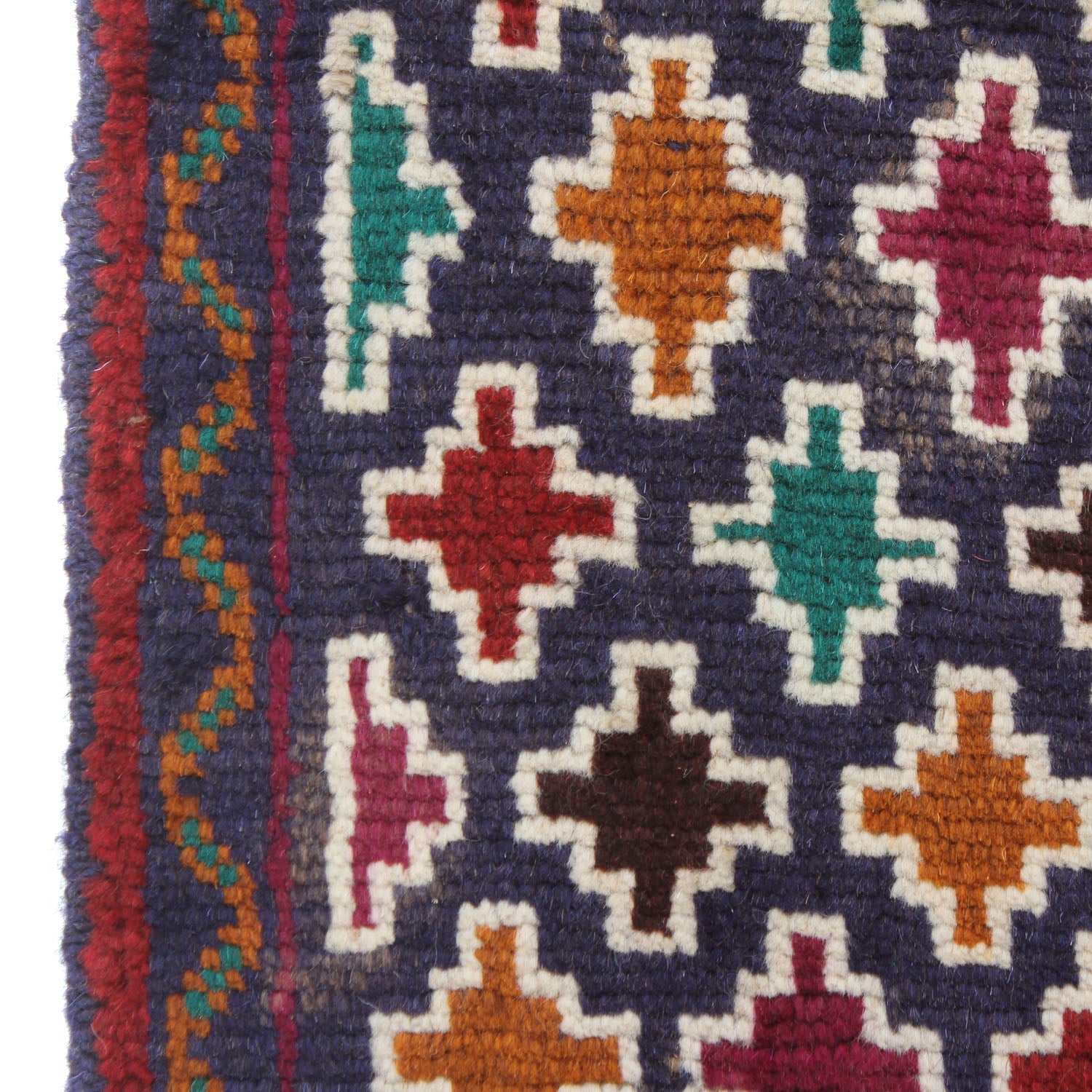 3' X 5'  Blue Handmade Kohistani Baluchi Afghan Rug Rectangular