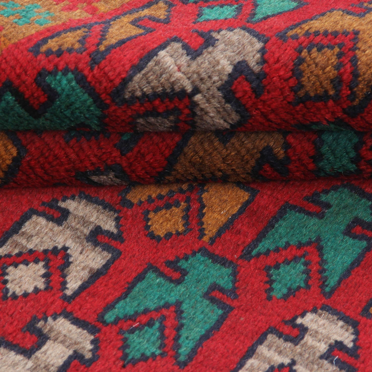 3' X 5'  Red Handmade Kohistani Baluchi Afghan Rug Rectangular