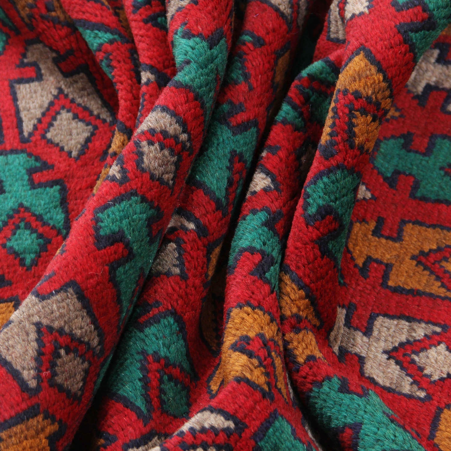 3' X 5'  Red Handmade Kohistani Baluchi Afghan Rug Rectangular